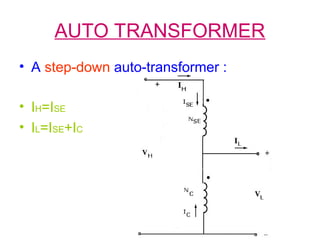 AUTO TRANSFORMER
• A step-down auto-transformer :
• IH=ISE
• IL=ISE+IC
 