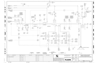 T8
GEAR
REDUCER
GEAR
REDUCER
GEAR
REDUCER
3120
00613 B
XY
3120
00613
XIH
3120
00613 A
XY
3120
00613 A
XE
3120
00613 B
XE
3120
00683
XA
3120
00683
II
3120
00681
II
3120
00681
XA
3120
00683 G
TI
3120
00603 A
ST
3120
00602
HSS
3120
00681 G
TE
3120
00631
AT
3120
00609
NA
3120
00604 B
ZSHH
3120
00682
XA
3120
00608 A
XS
LHS
3120
00603 B
SE
3120
00610
WE
3120
00607 A
TE
3120
00604 C
ZSH
LHS
3120
00616
LE
3120
00683 G
TE
3120
00604 B
ZAH
3120
00681 H
TI
3120
00683 H
TE
3120
00603
SDI H, P1
3120
00608 B
XS
RHS
3120
00603 A
SE
3120
00606 A
TI
3120
00616
LIT
3120
00608
XA P1
3120
00610
WIT
3120
00610
SE
3120
00682 G
TE
3120
00605 C
ZSHH
3120
00631
AI
3120
00609
NS
3120
00610
WIC
H, P2
L, P2
3120
00604 C
ZAH
3120
00602
HSA
A-H
3120
00684
HS
J/SP
3120
00681 G
TI
3120
00605 A
ZAH
3120
00605 B
ZSH
3120
00682 G
TI
3120
00605 A
ZSH
RHS
3120
00615 A
LI
3120
00604 A
ZSHH
3120
00604 B
ZSH
LHS
3120
00603 A
SI
P2
3120
00682
II
3120
00603 B
SI
3120
00604 B
ZAHH
3120
00605 B
ZAHH
3120
00605 A
ZSHH
3120
00682 H
TE
3120
00605 B
ZSHH
3120
00681 H
TE
3120
00604 C
ZAHH
3120
00605 B
ZAH
3120
00615
LIT
3120
00605 C
ZAHH
3120
00604 A
ZAHH
3120
00605 A
ZAHH
3120
00604 A
ZAH
3120
00604 A
ZSH
LHS
3120
00601
HSA
3120
00605 C
ZAH
LHS
3120
00684
XA
3120
00616
LI
3120
00607 A
TI
3120
00683 H
TI
3120
00606 A
TE
RHS LHS
3120
00604 C
ZSHH
3120
00605 C
ZSH
3120
00603 B
ST
3120
00684
II
3120
00682 H
TI
3120
00615
LE
3120
00601
HSS
3120
00615
LI
3120
00621
VE
3120
00623
TE
3120
00622
LE
3120
00621
VT
3120
00622
LSL
3120
00622
LAL
3120
00631
VE
3120
00623
TI
3120
00621
VI
3120
00642
LAL
3120
00643
TI
3120
00641
VI
3120
00641
VE
3120
00643
TE
3120
00642
LE
3120
00641
VT
3120
00642
LSL
3120
00633
TE
3120
00632
LE
3120
00633
TI
3120
00632
LSL
3120
00631
VT
3120
00631
VI
3120
00632
LAL
FILTERED DUST
PRIMARY CRUSHING DUST
SUPPRESSION ROTARY AIR
2870 3100-25J-004
PRIMARY CRUSHED ORE
APRON FEEDER,
C2-3110-FE-011
1771 3100-25J-004
FRESH WATER
DISTRIBUTION
1773 5100-25J-014
DUST
PRIMARY CRUSHING DUST
COLLECTOR NO.1,
3861
3100-25J-004
PRIM. CRUSHER SUMP
DISCHARGE TO
EVAPORATION POND
1775
C2-3110-HY-003
APRON FEEDER HYDRAULIC
SYSTEM SPEED CONTROL
1772
3100-25J-004
PLANT AIR
PLANT AIR RECEIVER,
C2-3100-VS-001
3402 3100-25J-003
A-H
FAULT
LHS
A-H
FAULT
FAULT
FAULT
BRG
REAR
H, P2
HH, P1
NOTE 1
TEAR
LHS
LHS
P1
RHS
A-H
WRIM
BRG
REAR
H, P2
HH, P1
P2
WRIM
H, P1
BRG
REAR
H, P2
HH, P1
P2
WRIM
BRG
FRONT
H, P2
HH, P1
BRG
FRONT
H, P2
HH, P1
RHS
P2
BRG
FRONT
H, P2
HH, P1
C2-3110-DC-019
CONTENTS
RHS
P1
RHS
P2
P1
H, P1
P1 P1
P1
RHS
HH, P1
H, P2
RHS
P1
P1
NOTES:
1. INSTALL IN TUNNEL.
A TO K
A TO K
A TO K
A TO K
I
M
A
G
E
LOCK NO.1, C2-3110-ZV-019
RHS
A,B
H, P2
LL, P1
L,P2
HH, P1
H, P2
P2
LHS
P2
SENSOR GUARD
H, P2
HH, P2
H, P2
HH, P1
P2
H, P2
HH, P2
H, P2
HH, P1
P2 P2
H, P2
HH, P1
H, P2
HH, P2
3120
00611
XA
+
C2-3110-PP-001
COARSE ORE STOCKPILE
C2-3120-MD-011
C2-3120-SL-001
T5
2"x3/4"
SIZE: 1,829 m x 460 m
MOTOR: 2796.00 kW
C2-3120-CV-012
COARSE ORE CONVEYOR NO.1
3120-WF- -C1A-2"-N
T5
T5
ES
V
ES
C2-3120-CV-012
ES
ES
V
3120-SL-1781-C1B-6"-N
V
SIZE:
C2-3120-SL-001
CV-012 4-IDLER BELT SCALE
V
V
SIZE:
MATERIAL:
MOTOR:
C2-3110-PP-001
PRIMARY CRUSHER CLEAN-UP PUMP NO.1
V
ES
ES
V
V
V
V
3120-WF-1083-C1A-3"-N
3120-AP-1013-C1A-2"-N
ES
SIZE:
C2-3120-MD-011
CV-012 METAL DETECTOR
V
V
AG
GV
LT
ISSUED FOR CLIENT REVIEW
19-Dec-11
B
RP
ISSUED FOR COMBINED REVIEW
23-Jun-11
A
12/19/2011
G. VICENTIJEVIC
A. GUNSON
T. OH
L TAMELIN
12/19/2011
9:51:23
AM
WBS: 3120
B
PIPING AND INSTRUMENTATION DIAGRAM
PRIMARY CRUSHING DISCHARGE
3100-25J-006
COARSE ORE CONVEYOR NO. 1
V
V
V
V
C2-3120-ZE-001
ES
SIZE:
C2-3120-ZE-001
CV-012 SENSOR GUARD BELT RIP DETECTOR
V
V
V
V
V
ES
V
ES
V
V
V
V V
V
V
ES
V
V
D
4
F
B
A
3
2
1 5 6 8
E
7
C
REV.
APPROVED
CHK.
DES.
REV. DATE REVISION DESCRIPTION
CLIENT
LEAD ENGINEER
SCALE DRAWING NUMBER
CHECK DESIGN CHECK DRAWING
DESIGNED BY DRAWN BY
APPROVAL DATE
APPROVAL DATE
APPROVED
CHK.
DES.
REV. DATE REVISION DESCRIPTION REFERENCE DRAWING No.
1:100
0
1:200
5m
10m
0
5m
10m
15m
20m
1:500
10m
0
20m
30m
40m
50m
1:1000
0
100m
50m
1:20
0
0.5m
1m
1.5m
2m
0
1:25
0.5m
1m
1.5m
1:33
1/3
2.5m
2m
0
1m
2m
3m
0
1:50
1m
2m
3m
4m
5m
CAD FILE NAME: P:0CAD000SPEM**
MODEL UPDATED:
DWG. FILE UPDATED:
MANUAL CHANGES MADE: YES NO YES NO YES NO
PROJECT MANAGER
ENGINEERING MANAGER
AREA PROJECT ENGINEER
REFERENCE DRAWINGS
SAFETY SHARE:
APPROVAL DATE
CONTRACT
NO.
SAFETY SHARE :
BA6CVA1.IGR
NOTICE: THIS DRAWING HAS NOT BEEN PUBLISHED AND IS THE SOLE
PROPERTY OF FLUOR AND IS LENT TO THE BORROWER FOR THEIR
CONFIDENTIAL USE ONLY, AND IN CONSIDERATION OF THE LOAN OF THIS
DRAWING, THE BORROWER PROMISES AND AGREES TO RETURN IT UPON
REQUEST AND AGREES THAT IT WILL NOT BE REPRODUCED, COPIED LENT
OR OTHERWISE DISPOSED OF DIRECTLY OR INDIRECTLY, NOR USED FOR
ANY OTHER PURPOSE OTHER THAN WHICH IT IS FURNISHED.
NONE
Apr 2011
240K-C2-
M
HH, P1
H, P2
L, P2
LL, P1
3120
00618
FV
+
3120
00618
FE
+
3120
00618
FIC
3120
00618
FIT
M
HH, P1
H, P2
L, P2
LL, P1
3120
00619
FV
+
3120
00619
FE
+
3120
00619
FIC
3120
00619
FIT
3120
00617
XV
+
3120
00617
XA MISMATCH
3120
00617
ZS
OP/CL
 