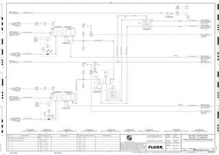 P.O NO.:
VENDOR DWG NO.:
VENDOR:
P.O NO.:
VENDOR DWG NO.:
VENDOR:
3330
02501
AIT
3330
02532
XL
3330
02511
AE
3330
02511
AIC
3330
02502
DX
3330
02512
DE
3330
02502
DIT
3330
02532
FALL
3330
02512
DIC
3330
02502
DE
3330
02501
AE
3330
02532
FSH
3330
02501
AIC
3330
02512
DX
3330
02502
DIC
3330
02511
AIT
3330
02512
DIT CYCLONE O/F SAMPLE
ROUGHER CELL NO.1 ROW
NO.2, C2-3410-CF-201
1352 3400-25J-001
CYCLONE O/F SAMPLE
ROUGHER CELL NO.1 ROW
NO.1, C2-3410-CF-101
1351 3400-25J-001
PRIMARY CYCLONE O/F
FROM PRIMARY CYCLONE O/F
LAUNDER C2-3320-LA-107
1341 3300-25J-023
C2-3320-LA-130
LIME CONTROL VALVE,
3320-AV-02301
1334
3300-25J-023
FLOW CONTROL,
3320-FIC-02302
1343 3300-25J-023
PRIMARY CYCLONE O/F
ROUGHER CELL NO.1 ROW
NO.2, C2-3410-CF-201
1348 3400-25J-001
FRESH WATER
1350 3300-25J-022
PRIMARY CYCLONE O/F
ROUGHER CELL NO.1 ROW
NO.1, C2-3410-CF-101
1349 3400-25J-001
SAFETY SCREEN DUMP
CYCLONE U/F LAUNDER
C2-3320-LA-230
1346
3300-25J-027
FLOW CONTROL,
3320-FIC-02702
1353 3300-25J-027
SAFETY SCREEN DUMP
CYCLONE U/F LAUNDER
C2-3330-LA-130
1337
3300-25J-023
PRIMARY CYCLONE O/F
FROM PRIMARY CYCLONE O/F
LAUNDER C2-3320-LA-207
1345 3300-25J-027
C2-3320-LA-230
LIME CONTROL VALVE,
3320-AV-02701
1347
3300-25J-027
DOMESTIC WATER
1354 5400-25J-022
VENDOR DWG NO:
C2-3300-25J-
SHIFT SAMPLE
VENDOR DWG NO:
C2-3300-25J-
3% SLOPE
SHIFT SAMPLE
SIZE:
C2-3330-AZ-101
GRINDING LINES NO.1 & NO.2 O/F PARTICLE SIZE ANALYZER
V
C2-3330-SC-105
AG
KM
LT
ISSUED FOR CLIENT REVIEW
23-Dec-11
B
RP
ISSUED FOR COMBINED REVIEW
29-Jun-11
A
12/23/2011
K. MUNDY
A. GUNSON
W. BIE
L. TAMELIN
12/21/2011
3:43:37
PM
WBS: 3330
B
PIPING AND INSTRUMENTATION DIAGRAM
BALL MILL CLASSIFICATION
3300-25J-025
MILLS NO. 1 & 2 SAMPLING
C2-3330-ST-702
SIZE:
C2-3330-SA-101
BALL MILL NO.1 CYCLONE O/F SAMPLER
C2-3330-SC-205
SIZE:
C2-3330-ES-501
CYCLONE AREA SAFETY EYE WASH NO.1
SIZE:
C2-3330-SC-105
FLOTATION SAFETY SCREEN NO.1
3330-SL-1031-R1B-48"-N
SIZE:
C2-3330-ST-701
BALL MILL NO.1 O/F SAMPLER DISCHARGE CHUTE
C2-3330-ES-501
C2-3330-ST-701
C2-3330-AZ-101
SIZE:
C2-3330-SA-201
BALL MILL NO.2 CYCLONE O/F SAMPLER
C2-3330-SA-101
1-1/2"x1/2"
SIZE:
C2-3330-AZ-102
GRINDING LINES NO.1 & NO.2 O/F IN-STREAM ANALYZER
C2-3330-AZ-102
3330
02532
XA
+
3320-SL-1033-R1A-40"-N
1-1/2"x1/2"
SIZE:
C2-3330-SC-205
FLOTATION SAFETY SCREEN NO.2
C2-3330-SA-201
SIZE:
C2-3330-ST-702
BALL MILL NO.2 O/F SAMPLER DISCHARGE CHUTE
3330-SL-1030-C1B-4"-N
3330-SL-1025-R1A-4"-N
3330-SL-1032-R1B-48"-N
AI
3310-WF-1114-C1A-4"-N
3320-SL-1022-R1B-48"-N
3330-SL-1026-R1A-4"-N
3330-SL-32502-R1A-40"-N
3330-WF-1351-C1A-1-1/2"-N
ES
ES
3330-SL-1029-C1B-4"-N
3330-SL-1027-R1A-4"-N
ES
3320-SL-1024-R1B-48"-N
AI
3330-SL-1028-R1A-4"-N
3330-WD-1026-G1A-1-1/2"-N
D
4
F
B
A
3
2
1 5 6 8
E
7
C
REV.
APPROVED
CHK.
DES.
REV. DATE REVISION DESCRIPTION
CLIENT
LEAD ENGINEER
SCALE DRAWING NUMBER
CHECK DESIGN CHECK DRAWING
DESIGNED BY DRAWN BY
APPROVAL DATE
APPROVAL DATE
APPROVED
CHK.
DES.
REV. DATE REVISION DESCRIPTION REFERENCE DRAWING No.
1:100
0
1:200
5m
10m
0
5m
10m
15m
20m
1:500
10m
0
20m
30m
40m
50m
1:1000
0
100m
50m
1:20
0
0.5m
1m
1.5m
2m
0
1:25
0.5m
1m
1.5m
1:33
1/3
2.5m
2m
0
1m
2m
3m
0
1:50
1m
2m
3m
4m
5m
CAD FILE NAME: P:0CAD000SPEM**
MODEL UPDATED:
DWG. FILE UPDATED:
MANUAL CHANGES MADE: YES NO YES NO YES NO
PROJECT MANAGER
ENGINEERING MANAGER
AREA PROJECTENGINEER
REFERENCE DRAWINGS
SAFETY SHARE:
APPROVAL DATE
CONTRACT
NO.
SAFETY SHARE :
BA6CVA1.IGR
NOTICE: THIS DRAWING HAS NOT BEEN PUBLISHED AND IS THE SOLE
PROPERTY OF FLUOR AND IS LENT TO THE BORROWER FOR THEIR
CONFIDENTIAL USE ONLY, AND IN CONSIDERATION OF THE LOAN OF THIS
DRAWING, THE BORROWER PROMISES AND AGREES TO RETURN IT UPON
REQUEST AND AGREES THAT IT WILL NOT BE REPRODUCED, COPIED LENT
OR OTHERWISE DISPOSED OF DIRECTLY OR INDIRECTLY, NOR USED FOR
ANY OTHER PURPOSE OTHER THAN WHICH IT IS FURNISHED.
NONE
Apr 2011
240K-C2-
FRESH WATER
3259 3300-25J-026
3 % SLOPE
PH
PH
V
V
V
3330-WF-1505-G1A-1-1/2"-N
3330
32502
XV
+
FI
3330
32502
XA
MISMATCH
V
M
3330
32502
HS
3330
32502
ZS
ES
V3
3330
32501
XV
+
FI
3330
32501
XA
MISMATCH
V
M
3330
32501
HS
3330
32501
ZS
ES
V3
ES
 