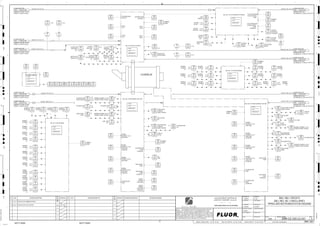 D
4
F
B
A
3
2
1 5 6 8
E
7
C
REV.
APPROVED
CHK.
DES.
REV. DATE REVISION DESCRIPTION
CLIENT
LEAD ENGINEER
SCALE DRAWING NUMBER
CHECK DESIGN CHECK DRAWING
DESIGNED BY DRAWN BY
APPROVAL DATE
APPROVAL DATE
APPROVED
CHK.
DES.
REV. DATE REVISION DESCRIPTION REFERENCE DRAWING No.
1:100
0
1:200
5m
10m
0
5m
10m
15m
20m
1:500
10m
0
20m
30m
40m
50m
1:1000
0
100m
50m
1:20
0
0.5m
1m
1.5m
2m
0
1:25
0.5m
1m
1.5m
1:33
1/3
2.5m
2m
0
1m
2m
3m
0
1:50
1m
2m
3m
4m
5m
CAD FILE NAME: P:0CAD000SPEM**
MODEL UPDATED:
DWG. FILE UPDATED:
MANUAL CHANGES MADE: YES NO YES NO YES NO
PROJECT MANAGER
ENGINEERING MANAGER
AREA PROJECTENGINEER
REFERENCE DRAWINGS
SAFETY SHARE:
APPROVAL DATE
CONTRACT
NO.
SAFETY SHARE :
BA6CVA1.IGR
NOTICE: THIS DRAWING HAS NOT BEEN PUBLISHED AND IS THE SOLE
PROPERTY OF FLUOR AND IS LENT TO THE BORROWER FOR THEIR
CONFIDENTIAL USE ONLY, AND IN CONSIDERATION OF THE LOAN OF THIS
DRAWING, THE BORROWER PROMISES AND AGREES TO RETURN IT UPON
REQUEST AND AGREES THAT IT WILL NOT BE REPRODUCED, COPIED LENT
OR OTHERWISE DISPOSED OF DIRECTLY OR INDIRECTLY, NOR USED FOR
ANY OTHER PURPOSE OTHER THAN WHICH IT IS FURNISHED.
NONE
Apr 2011
240K-C2-
AG
KM
LT
ISSUED FOR CLIENT REVIEW
23-Dec-11
B
RP
ISSUED FOR COMBINED REVIEW
19-Jul-11
A
12/23/2011
K. MUNDY
A. GUNSON
W. BIE
L. TAMELIN
12/23/2011
10:28:47
AM
WBS: 3320
B
PIPING AND INSTRUMENTATION DIAGRAM
BALL MILL CIRCUITS
3300-25J-041
BALL MILL NO. 4 ANCILLARIES
3320
34812
TI
3320
34516
PAL
BEARING
SEGMENT
#4
3320
34802
TI
H, P2
BEARING
SEGMENT
#3
THRUST
BEARING
LUBE PUMP
(STAND-BY)
3320
34821
PI
3320
34515
PI
L, P2
H, P2
THRUST
BEARING
LUBE PUMP
3320
34831
PI
3320
34507
FAL
BEARING
SEGMENT
#1
CIRCULATING
PUMP
(STAND-BY)
3320
34603
XA
3320
36523
LA
L, P2
H, P2
CIRCULATING
PUMP
3320
34811
PI
LOW PRESSURE
STAND-BY
PUMP CONTROL
BEARING
SEGMENT
#2
ACCUMULATOR
PUMP
(STAND-BY)
3320
34801
PI
3320
36508
PAL
L, P2
H, P2
ACCUMULATOR
PUMP
P.O NO.:
VENDOR DWG NO.:
VENDOR:
3320
04102
TE
H, P2
CIRCULATING
PUMP
BEARING
SEGMENT #3 & #4
LUBE PUMP
(STAND BY)
3320
04102
TI
3320
36522
PDI
BEARING SEGMENT #3 & #4
STAND-BY PUMP CONTROL
BEARING
SEGMENT #3 & #4
LUBE PUMP
3320
04101
TI
3320
36518
PAL
ACCUMULATOR #2
BEARING
SEGMENT #1 & #2
LUBE PUMP
(STAND BY)
3320
03101
TE
3320
36521
FAL
ACCUMULATOR #1
BEARING
SEGMENT #1 & #2
LUBE PUMP
3320
04104
TE
3320
36519
PAL
P2
CIRCULATING
PUMP
(STAND-BY)
3320
04104
TI
3320
36523
TI
P2
CIRCULATING
PUMP
3320
04105
FAL
ACCUMULATOR
#2
P2
ACCUMULATOR
PUMP
(STAND-BY)
3320
04105
FISL
ACCUMULATOR
PUMP CONTROL
ACCUMULATOR
PUMP CONTROL
BEARING
SEGMENT #3 & #4
LUBE PUMP
(STAND BY)
3320
04103
TI
3320
36509
PAL
BEARING SEGMENT #1 & #2
STAND-BY PUMP CONTROL
BEARING
SEGMENT #3 & #4
LUBE PUMP
3320
04103
TE
3320
36516
PAL
OIL TANK
BEARING
SEGMENT #1 & #2
LUBE PUMP
(STAND BY)
LUBE TANK
OIL
3320
36517
PI
P2
BEARING
SEGMENT #1 & #2
LUBE PUMP
AIR GAP
SENSORS
A-H, J
3320
36507
PI
LUBE OIL
FILTER
CYCLOCONVERTER
COOLING WATER
PUMP
(STAND BY)
H, P2
3320
36520
PI
HH, P2
CYCLOCONVERTER
COOLING WATER
PUMP
H, P2
P2
P2
FAN #2
RIGHT
3320
36506
PAL
OIL
TANK
FAN #2
LEFT
ACCUMULATOR
PUMP
H, P2
CIRCULATING
STAND-BY
PUMP CONTROL
FAN #1
RIGHT
CIRCULATING STAND-BY
PUMP CONTROL
CIRCULATING
OIL
FAN #1
LEFT
COMMON
ALARM
3320
34506
PDI
LOW PRESSURE
OIL
OVERPRESSURE
FAN RIGHT
P2
LUBE OIL
FILTER
OVERPRESSURE
FAN LEFT
LUBE
TANK OIL
P2
MILL NO. 4 CYCLOCONVERTER CONTROL
3320
34520
XA
COMMON
ALARM
LEAK
CONTROL
H, P2
P2
MILL NO.4 MOTOR CONTROL
3320
36525
XA
P2
P2
MILL NO. 4 FLOATING BEARING
3320
34510
PAL
P2
MILL NO.4 FIXED BEARING
3320
34509
TI
H, P2
MILL NO.4 FLOATING BEARING LUBE UNIT
CIRCULATING
OIL
L, P2
MILL NO.4 FIXED BEARING LUBE UNIT
3320
34508
LALL
P2
BEARING
SEGMENT
#1
3320
34505
PAL
P2
BEARING
SEGMENT
#2
P2
CIRCULATING
PUMP
BEARING
SEGMENT
#3
3320
36415
LAH
L, P2
H, P2
BEARING
SEGMENT
#1
3320-WF-1384-C1A-2"-N
A, B
L, P2
H, P2
LL, P2
BEARING
SEGMENT
#2
3320-WF-1381-C1A-2"-N
3320
36414
MI
BEARING SEGMENT #1 & #2
STAND-BY PUMP CONTROL
BEARING
SEGMENT
#3
3320-WF-1383-C1A-4"-N
3320
36604
TI
MILL BRAKE CONTROLS
THRUST
BEARING
SEGMENT
#1
3320-WF-1382-C1A-4"-N
3320
36603
FI
P2
THRUST
BEARING
SEGMENT
#2
3320
36602
LAH
CIRCULATING
WATER
THRUST
BEARING
SEGMENT
#3
3320
36734
TI
COOLING
WATER
PUMPS
BEARING
SEGMENT
#4
3320
36724
TI
EXPANSION
TANK
BEARING
SEGMENT
#4
3320
36714
TI
ACCUMULATOR
#1
THRUST
BEARING
SEGMENT
#4
3320
36704
TI
BEARING SEGMENT #3 & #4
STAND-BY PUMP CONTROL
L, P2
H, P2
3320
36733
TI
3320
34611
XA
L, P2
H, P2
3320
36723
TI
3320
34601
XA
L, P2
H, P2
3320
36713
TI
3320
34501
XA
L, P2
H, P2
3320
36703
TI
3320
34511
XA
L, P2
H, P2
3320
36610
TI
3320
34502
XA
L, P2
H, P2
3320
36609
TI
3320
34512
XA
L, P2
H, P2
COMMON
ALARM
3320
36608
CI
3320
34503
XA
L, P2
H, P2
3320
36410
XA
3320
36607
PI
3320
34513
XA
L, P2
H, P2
3320
36606
LI
3320
34514
XA
H, P2
3320
36605
TI
3320
34504
XA
H, P2
3320
36732
PI
3320
36515
XA
H, P2
3320
36722
PI
3320
36505
XA
H, P2
3320
36712
PI
3320
36514
XA
WATER LEAK
SENSOR LEFT
3320
36702
PI
3320
36503
XA
COOLING AIR
DISCHARGE
A-B
BEARING
SEGMENT
#1
3320
36512
XA
COOLING
AIR INTAKE
A-B
3320
36701
SI
3320
36502
XA
SEALING
SYSTEM WEAR
A-B
BEARING
SEGMENT
#2
3320
36504
XA
STATOR
WINDING
A-F
3320
36711
SI
3320
36513
XA
COOLING
WATER IN
BEARING
SEGMENT
#4
3320
36511
XA
COOLING
WATER
3320
36731
SI
3320
36501
XA
H, P2
HH, P2
COMMON
ALARM
BEARING
SEGMENT
#3
3320
36611
XA
L, P2
LL, P2
3320
36610
XA
3320
36721
SI
3320
36601
XA
WATER LEAK
SENSOR RIGHT
3320
34614
LALL
3320
36413
XA
COOLANT
FROM HEAT
EXCHANGER
3320
34615
TA
3320
36412
XA
COOLANT
TO HEAT
EXCHANGER
V
3320
34614
LAL
3320
36411
XA
H, P2
HH, P2
V
3320
34616
PDAH
3320
36403
XA
L, P2
V
3320
34617
ZL
3320
36402
XA
L, P2
LL, P2
V
3320
34607
ZL
3320
36401
XA
COOLING
WATER
OUT
V
3320
34606
PDAH
3320
36404
TI
H, P2
HH, P2
3320
34605
TA
P.O NO.:
VENDOR DWG NO.:
VENDOR:
3320
36405
TI
H, P2
HH, P2
3320
34604
LALL
3320
36406
TI
BEARING
SEGMENT
#4
P.O NO.:
VENDOR DWG NO.:
VENDOR:
3320
34604
LAL
P2
BEARING
SEGMENT
#3
3320
34832
TI
3320
36407
LAH
BEARING
SEGMENT
#4
P.O NO.:
VENDOR DWG NO.:
VENDOR:
3320
34822
TI
3320
36408
XA
BEARING
SEGMENT
#3
3320-WF-1385-C1A-2"-N
3320
34833
SI
3320
36409
ZA
BEARING
SEGMENT
#2
3320-WF-1378-C1A-4"-N
P.O NO.:
VENDOR DWG NO.:
VENDOR:
3320
34823
SI
3320
34519
PAL
BEARING
SEGMENT
#1
3320-WF-1377-C1A-4"-N
3320
34813
SI
L,P2
LL, P2
BEARING
SEGMENT
#1
3320-WF-1376-C1A-2"-N
COMMON
ALARM
COMMON
ALARM
P.O NO.:
VENDOR DWG NO.:
VENDOR:
3320
34803
SI
3320
34518
PAL
BEARING
SEGMENT
#2
3320-WF-1380-C1A-2"-N
3320
34810
XA
3320
36710
XA
H, P2
HH, P2
3320
34517
PAL
L, P2
H, P2
3320-WF-1379-C1A-2"-N
P.O NO.:
VENDOR DWG NO.:
VENDOR:
L, P2
H, P2
L, P2
H, P2
L, P2
H, P2
L, P2
H, P2
HH, P1
C2-3320-ML-401
CLOSED LOOP CWS
GRINDING AREA HEAT
EXCHANGERS,
3884 3300-25J-057
CLOSED LOOP CWS
GRINDING AREA HEAT
EXCHANGERS,
3882 3300-25J-057
CLOSED LOOP CWS
GRINDING AREA HEAT
EXCHANGERS,
3883 3300-25J-057
CLOSED LOOP CWS
GRINDING AREA HEAT
EXCHANGERS,
3880 3300-25J-057
CLOSED LOOP CWS
GRINDING AREA HEAT
EXCHANGERS,
3881 3300-25J-057
C2-3320-HX-770/771/772
C2-3320-HX-770/771/772
C2-3320-HX-770/771/772
C2-3320-HX-770/771/772
C2-3320-HX-770/771/772
CLOSED LOOP CWS
GRINDING COOLING SYSTEM
PUPMS, C2-3320-PP-765/766
3946 3300-25J-056
CLOSED LOOP CWS
GRINDING COOLING SYSTEM
PUPMS, C2-3320-PP-765/766
3945 3300-25J-056
CLOSED LOOP CWS
GRINDING COOLING SYSTEM
PUPMS, C2-3320-PP-765/766
3948 3300-25J-056
CLOSED LOOP CWS
GRINDING COOLING SYSTEM
PUPMS, C2-3320-PP-765/766
3947 3300-25J-056
CLOSED LOOP CWS
GRINDING COOLING SYSTEM
PUPMS, C2-3320-PP-765/766
3949 3300-25J-056
 