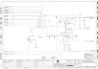 T3
3310
04204
ZS
3310
04205
ZS
3310
04205
XA
MISMATCH
3310
04204
XA
MISMATCH
3310
04201
WI
M
3310
04203
FI
L, P2
LL, P1
3310
04201
DIT
3310
04281
II
J/SP
M
3310
04201
DE
3310
04203
PI
L, P1
3310
04281 H
TI
3310
04203
PIT
3310
04202
LT
3310
AP
3310
04201
FI
3310
04281 G
TI
BRG
FRONT
H, P2
HH,P1
3310
04208
XA
3310
04281 G
TE
3310
AP 3310
04201
DX
3310
04281 H
TE
3310
04281
XA
M
3310
04208 B
HS
OP/CL
L/R
3310
04201
DI
3310
04281
HS
3310
04202
LIC
3310
04202
LI
3310
04203
FIT
3310
04206
PI
3310
04207
PI
3310
04208
ZS
3310
04201
WY
3310
04201
FIT
3310
04202
LE
GLAND SEAL WATER
2948
3900-25J-023
FRESH WATER
3267 3300-25J-036
BALL MILL SCREEN U/S
BALL MILL FEED SCREEN,
C2-3310-SC-502
1687 3300-25J-015
FRESH WATER
2163 3300-25J-045
BALL MILL NO.5 DISCHARGE
BALL MILL NO.5 DISCHARGE
LAUNDER, C2-3320-LA-501
1686 3300-25J-043
PROCESS WATER
1691 3900-25J-014
PROCESS WATER
1685 3900-25J-014
PLANT AIR COMPRESSORS
SPENT COOLING WATER
1689 3900-25J-018
PRIMARY CYCLONE FEED
PRIMARY CYCLONE,
C2-3330-CS-501
1694 3300-25J-043
BALL MILL SCREEN U/S
BALL MILL FEED SCREEN,
C2-3310-SC-501
1688 3300-25J-015
MIN
NOTE 3
MIN
NOTES:
1. DRAIN SEQUENCE WILL OPEN THE DRAIN VALVE AFTER A SET
PERIOD OF INACTIVITY.
2. WILL OPERATE IN ACCORDANCE WITH THE DRAIN PROCEDURE
AS DESCRIBED IN THE CONTROL PHILOSOPHY.
3. DIRECT DRAIN LINES TOWARDS AREA SPILLAGE PUMP.
4. IN ADDITION TO THE STANDARD MAINTENANCE DATA,
THIS WILL ALSO CAPTURE THE PUMP LIFE VS THE MASS FLOW
TROUGH THE PUMP.
5. DELETED
6. CYCLONE FEED PUMP FLOW SWITCHES, PRESSURE SWITCHES
AND ISOLATION VALVES TO BE LOCATED ON THE OPERATING LEVEL.
7. SPACE PROVIDED FOR MANUAL SAMPLING.
AFD
MASS FLOW
NOTE 2
FAULT
H, P2
L, P2
OP/CL
NOTE 3
MISMATCH
(LAUNDER)
MIN
BRG
REAR
H, P2
HH,P1
NOTE 7
NOTE 2
OP/CL
OP/CL
C2-3310-BX-501
TO FLOOR
3310
04201
FE
+
1-1/2"
3310
04205
XV
+
1-1/2"
3"x2"
3310
04203
FE
+
FI
3310
04208
XV
+
2"x1-1/4"
FI
3"x2"
36"
AG
KM
LT
ISSUED FOR CLIENT REVIEW
23-Dec-11
B
RP
ISSUED FOR COMBINED REVIEW
29-Jun-11
A
12/23/2011
K. MUNDY
A. GUNSON
W. BIE
L. TAMELIN
12/23/2011
10:29:44
AM
WBS: 3310
B
PIPING AND INSTRUMENTATION DIAGRAM
BALL MILL FEED
3300-25J-042
PRIMARY CYCLONE FEED SUMP NO. 5
C2-3310-PP-501
TO FLOOR
54"x36"
3310
04204
XV
+
3310-WF-1488-C1A-8"-N
3310-WF-1114-C1A-4"-N
3310-WR-1173-C1A-8"-N
ES
ES
SIZE:
MATERIAL:
CAPACITY:290.0 m^3
TRIM:3310-SL-1066-C1B
C2-3310-BX-501
BALL MILL CYCLONE FEED SUMP
3310-SL-1070-R1B-48"-N
3960-WF-1522-C1A-6"-N
ES
3310-WG-1024-C1A-2"-N
3310-WF-1386-C1A-1-1/2"-N
3310-WR-1140-C1A-8"-N
ES
3310-WR-1492-C1A-8"-N
3310-SL-1069-R1B-54"-N
SIZE:
MATERIAL:
MOTOR:
C2-3310-PP-501
PRIMARY CYCLONE FEED PUMP NO.5 (AFD)
D
4
F
B
A
3
2
1 5 6 8
E
7
C
REV.
APPROVED
CHK.
DES.
REV. DATE REVISION DESCRIPTION
CLIENT
LEAD ENGINEER
SCALE DRAWING NUMBER
CHECK DESIGN CHECK DRAWING
DESIGNED BY DRAWN BY
APPROVAL DATE
APPROVAL DATE
APPROVED
CHK.
DES.
REV. DATE REVISION DESCRIPTION REFERENCE DRAWING No.
1:100
0
1:200
5m
10m
0
5m
10m
15m
20m
1:500
10m
0
20m
30m
40m
50m
1:1000
0
100m
50m
1:20
0
0.5m
1m
1.5m
2m
0
1:25
0.5m
1m
1.5m
1:33
1/3
2.5m
2m
0
1m
2m
3m
0
1:50
1m
2m
3m
4m
5m
CAD FILE NAME: P:0CAD000SPEM**
MODEL UPDATED:
DWG. FILE UPDATED:
MANUAL CHANGES MADE: YES NO YES NO YES NO
PROJECT MANAGER
ENGINEERING MANAGER
AREA PROJECTENGINEER
REFERENCE DRAWINGS
SAFETY SHARE:
APPROVAL DATE
CONTRACT
NO.
SAFETY SHARE :
BA6CVA1.IGR
NOTICE: THIS DRAWING HAS NOT BEEN PUBLISHED AND IS THE SOLE
PROPERTY OF FLUOR AND IS LENT TO THE BORROWER FOR THEIR
CONFIDENTIAL USE ONLY, AND IN CONSIDERATION OF THE LOAN OF THIS
DRAWING, THE BORROWER PROMISES AND AGREES TO RETURN IT UPON
REQUEST AND AGREES THAT IT WILL NOT BE REPRODUCED, COPIED LENT
OR OTHERWISE DISPOSED OF DIRECTLY OR INDIRECTLY, NOR USED FOR
ANY OTHER PURPOSE OTHER THAN WHICH IT IS FURNISHED.
NONE
Apr 2011
240K-C2-
V V
FI
C2-3240-PP-023/024
EFFLUENT 3310-SL-1806-C1B-4"-N
ES
3310-WF-1110-C1A-1"-N
CRUSHING PLANT
COARSE SCREENING
EFFLUENT PUMPS,
3526 3300-25J-036
3310-WF-1114-C1A-4"-N
C2-3300-HX-770/771/772
FRESH WATER
GRINDING AREA HEAT
EXCHANGERS,
3714 3300-25J-054
 