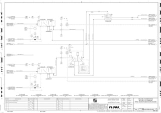 D
4
F
B
A
3
2
1 5 6 8
E
7
C
REV.
APPROVED
CHK.
DES.
REV. DATE REVISION DESCRIPTION
CLIENT
LEAD ENGINEER
SCALE DRAWING NUMBER
CHECK DESIGN CHECK DRAWING
DESIGNED BY DRAWN BY
APPROVAL DATE
APPROVAL DATE
APPROVED
CHK.
DES.
REV. DATE REVISION DESCRIPTION REFERENCE DRAWING No.
1:100
0
1:200
5m
10m
0
5m
10m
15m
20m
1:500
10m
0
20m
30m
40m
50m
1:1000
0
100m
50m
1:20
0
0.5m
1m
1.5m
2m
0
1:25
0.5m
1m
1.5m
1:33
1/3
2.5m
2m
0
1m
2m
3m
0
1:50
1m
2m
3m
4m
5m
CAD FILE NAME: P:0CAD000SPEM**
MODEL UPDATED:
DWG. FILE UPDATED:
MANUAL CHANGES MADE: YES NO YES NO YES NO
PROJECT MANAGER
ENGINEERING MANAGER
AREA PROJECTENGINEER
REFERENCE DRAWINGS
SAFETY SHARE:
APPROVAL DATE
CONTRACT
NO.
SAFETY SHARE :
BA6CVA1.IGR
NOTICE: THIS DRAWING HAS NOT BEEN PUBLISHED AND IS THE SOLE
PROPERTY OF FLUOR AND IS LENT TO THE BORROWER FOR THEIR
CONFIDENTIAL USE ONLY, AND IN CONSIDERATION OF THE LOAN OF THIS
DRAWING, THE BORROWER PROMISES AND AGREES TO RETURN IT UPON
REQUEST AND AGREES THAT IT WILL NOT BE REPRODUCED, COPIED LENT
OR OTHERWISE DISPOSED OF DIRECTLY OR INDIRECTLY, NOR USED FOR
ANY OTHER PURPOSE OTHER THAN WHICH IT IS FURNISHED.
NONE
Apr 2011
240K-C2-
3330
34502
XV
+
FI
3330
04501
AE
3330
04501
AIT
3330
04501
AIC
3330
04502
DX
3330
04502
DE
3330
04502
DIT
3330
04502
DIC
SHIFT SAMPLE SHIFT SAMPLE
3330
34501
XV
+
FI
3330
04511
AE
3330
04511
AIT
3330
04511
AIC
3330
04512
DX
3330
04512
DE
3330
04512
DIT
3330
04512
DIC
VENDOR DWG
3300-25J-
VENDOR DWG
3300-25J-
V
C2-3330-AZ-501
C2-3330-AZ-502
C2-3330-ST-705
C2-3330-SA-501
C2-3330-ST-706
C2-3330-SA-601
1-1/2"x1/2"
1-1/2"x1/2"
3% SLOPE
3% SLOPE
P.O NO.:
VENDOR DWG NO.:
VENDOR:
P.O NO.:
VENDOR DWG NO.:
VENDOR:
C2-3330-SC-605
C2-3330-SC-505
PRIMARY CYCLONE O/F
ROUGHER CELL NO.1 ROW
NO.5, C2-3410-CF-501
1123 3400-25J-014
FLOW CONTROL,
3320-FIC-04302
1551 3300-25J-043
PRIMARY CYCLONE O/F
ROUGHER CELL NO.1 ROW
NO.6, C2-3410-CF-601
1134 3400-25J-014
PRIMARY CYCLONE O/F
ROUGHER CELL NO.1 ROW
NO.5, C2-3410-CF-501
1136 3400-25J-014
FLOW CONTROL,
3320-FIC-04702
1578 3300-25J-047
C2-3320-LA-530
LIME CONTROL VALVE,
3320-AV-04701
1565
3300-25J-047
PRIMARY CYCLONE O/F
PRIMARY CYCLONE O/F
LAUNDER, C2-3330-LA-607
1573 3300-25J-047
SAFETY SCREEN DUMP
PRIMARY CYCLONE U/F
LAUNDER, C2-3330-LA-630
1563
3300-25J-047 PRIMARY CYCLONE O/F
ROUGHER CELL NO.1 ROW
NO.6, C2-3410-CF-601
1133 3400-25J-014
LIME CONTROL VALVE,
3320-AV-04301
1556
3300-25J-043
PRIMARY CYCLONE O/F
PRIMARY CYCLONE O/F
LAUNDER, C2-3330-LA-507
1547 3300-25J-043
SAFETY SCREEN DUMP
PRIMARY CYCLONE U/F
LAUNDER, C2-3330-LA-530
1540
3300-25J-043
FRESH WATER
2163 3300-25J-042
SIZE:
C2-3330-ST-706
BALL MILL NO.6 O/F SAMPLER DISCHARGE CHUTE
ES
SIZE:
C2-3330-AZ-501
GRINDING LINES NO.5 & NO.6 O/F PARTICLE SIZE ANALYZER
SIZE:
C2-3330-ST-705
BALL MILL NO.5 O/F SAMPLER DISCHARGE CHUTE
SIZE:
C2-3330-SC-505
FLOTATION SAFETY SCREEN NO.1
AI
SIZE:
C2-3330-AZ-502
GRINDING LINES NO.5 & NO.6 O/F INSTREAM ANALYZER
ES
3330-SL-1078-R1A-4"-N
AI
SIZE:
C2-3330-SA-601
BALL MILL NO.6 CYCLONE O/F SAMPLER
SIZE:
C2-3330-SC-605
FLOTATION SAFETY SCREEN NO.2
ES
3330-SL-1075-R1A-4"-N
3330-SL-1081-R1B-40"-N
3330-SL-1076-R1A-4"-N
3330-SL-1077-R1A-4"-N
3330-WF-1397-C1A-1-1/2"-N
SIZE:
C2-3330-SA-501
BALL MILL NO.5 CYCLONE O/F SAMPLER
AG
KM
LT
ISSUED FOR CLIENT REVIEW
23-Dec-11
B
RP
ISSUED FOR COMBINED REVIEW
29-Jun-11
A
12/23/2011
K. MUNDY
A. GUNSON
W. BIE
L. TAMELIN
12/21/2011
2:29:04
PM
WBS: 3330
B
PIPING AND INSTRUMENTATION DIAGRAM
BALL MILL CLASSIFICATION
3300-25J-045
MILLS NO. 5 & 6 SAMPLING
3330-SL-1085-R1B-40"-N
FRESH WATER
3262 3300-25J-046
3330
34502
XA
3330
34502
XA
MISMATCH
MISMATCH
PH
PH
3330-WF-1174-C1A-1-1/2"-N
V
V
INSTRUMENT AIR
DISTRIBUTION
3516 3900-25J-022
M
3330
34502
HS
3330
34502
ZS
ES
V3
3330
34501
HS
3330
34501
ZS
ES
M
V3
3960-AI-1065-G1A-1"-N
3330-WF-1114-C1A-4"-N
3330-SL-1082-R1A-40"-N
3330-SL-1074-R1B-48"-N
3320-SL-1072-R1B-48"-N
3330-SL-1083-R1A-40"-N
3330-SL-1079-C1B-4"-N
3330-SL-1080-C1B-4"-N
 