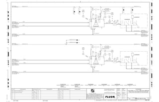 3410
00412
LI
3410
00411
LE
3410
00412
LIT
3410
00412
LE
3410
00411
LIT
3410
00482
XA FAULT
3410
00411
LIC
3410
00432
LE
3410
00413
AT
3410
00432
LI
3410
00413
AI
3410
00431
LE
3410
00492
II
3410
00433
AI
3410
00431
LIC
3410
00482
II
3410
00432
LIT
3410
00482
HS
3410
00431
LIT
3410
00492
HS
3410
00433
AT
3410
00492
XA
TO ATM
MIN.
TO ATM
MIN.
MIN.
AIR
INTAKE
VENDOR
MIN.
AIR
INTAKE
J/SP
J/SP
VENDOR
VENDOR
VENDOR
VENDOR
VENDOR
VENDOR
VENDOR
(LAUNDER)
3410
00431
LV
+
C2-3410-CF-108
C2-3410-CF-208
3410
00411
LV
+
C2-3410-SA-202
C2-3410-AZ-203
C2-3410-SA-102
C2-3410-AZ-103
12"
12"
28"x18"
1-1/2"x1/2"
28"x18"
1-1/2"x1/2"
D
4
F
B
A
3
2
1 5 6 8
E
7
C
REV.
APPROVED
CHK.
DES.
REV. DATE REVISION DESCRIPTION
CLIENT
LEAD ENGINEER
SCALE DRAWING NUMBER
CHECK DESIGN CHECK DRAWING
DESIGNED BY DRAWN BY
APPROVAL DATE
APPROVAL DATE
APPROVED
CHK.
DES.
REV. DATE REVISION DESCRIPTION REFERENCE DRAWING No.
1:100
0
1:200
5m
10m
0
5m
10m
15m
20m
1:500
10m
0
20m
30m
40m
50m
1:1000
0
100m
50m
1:20
0
0.5m
1m
1.5m
2m
0
1:25
0.5m
1m
1.5m
1:33
1/3
2.5m
2m
0
1m
2m
3m
0
1:50
1m
2m
3m
4m
5m
CAD FILE NAME: P:0CAD000SPEM**
MODEL UPDATED:
DWG. FILE UPDATED:
MANUAL CHANGES MADE: YES NO YES NO YES NO
PROJECT MANAGER
ENGINEERING MANAGER
AREA PROJECT ENGINEER
REFERENCE DRAWINGS
SAFETY SHARE:
APPROVAL DATE
CONTRACT
NO.
SAFETY SHARE :
BA6CVA1.IGR
NOTICE: THIS DRAWING HAS NOT BEEN PUBLISHED AND IS THE SOLE
PROPERTY OF FLUOR AND IS LENT TO THE BORROWER FOR THEIR
CONFIDENTIAL USE ONLY, AND IN CONSIDERATION OF THE LOAN OF THIS
DRAWING, THE BORROWER PROMISES AND AGREES TO RETURN IT UPON
REQUEST AND AGREES THAT IT WILL NOT BE REPRODUCED, COPIED LENT
OR OTHERWISE DISPOSED OF DIRECTLY OR INDIRECTLY, NOR USED FOR
ANY OTHER PURPOSE OTHER THAN WHICH IT IS FURNISHED.
NONE
Apr 2011
240K-C2-
(LAUNDER) (LAUNDER)
(LAUNDER)
SCAVENGER TAIL.
SCAV. ROW NO.1 CONC. PRIM.
SAMPLER, C2-3410-SA-104
1388 3400-25J-005
PROCESS WATER
CONCENTRATE SAMPLERS,
C2-3410-SA-103/104/203/204
1389 3400-25J-005
SCAVENGER TAIL.
SCAV. ROW NO.2 CONC. PRIM.
SAMPLER, C2-3410-SA-204
1390 3400-25J-005
SCAVENGER TAIL.
PLANT TAILING COLLECTION
LAUNDER, C2-3710-LA-001
1050 3700-25J-001
T1
SCAVENGER CONC.
SCAV. CONC. LAUNDER ROW
NO.2, C2-3410-LA-204
1049 3400-25J-003
SCAVENGER CONC.
SCAV. CONC. LAUNDER ROW
NO.1, C2-3410-LA-104
1045 3400-25J-003
PROCESS WATER
1042 3400-25J-003
T1
SCAVENGER TAIL.
SCAV. FLOTATION CELL NO. 5
ROW NO. 1, C2-3410-CF-107
1044 3400-25J-003
PROCESS WATER
1046 3400-25J-003
SCAVENGER TAIL.
SCAV. FLOTATION CELL NO. 5
ROW NO. 2, C2-3410-CF-207
1048 3400-25J-003
SCAVENGER TAIL.
SCAV. FLOTATION CELL NO. 5
ROW NO. 1, C2-3410-CF-107
1043 3400-25J-003
SCAVENGER TAIL.
PLANT TAILING COLLECTION
LAUNDER C2-3710-LA-001
1051 3700-25J-001
SCAVENGER TAIL.
SCAV. FLOTATION CELL NO. 5
ROW NO. 2, C2-3410-CF-207
1047 3400-25J-003
3410-WR-1519-C1A-1-1/2"-N
3410-WR-1520-C1A-1-1/2"-N
3930-WR-1206-C1A-3"-N
SIZE:
C2-3410-AZ-203
SCAVENGER TAILING ROW NO. 2 ANALYZER
3930-WR-1207-C1A-3"-N
SIZE: 255 m3
MATERIAL:
MOTOR: 300.00 kW
C2-3410-CF-208
SCAVENGER FLOTATION CELL NO. 6 ROW NO. 2
3410-WR-1522-C1A-1-1/2"-N
3930-WR-1206-C1A-3"-N
SIZE: 255 m3
MATERIAL:
MOTOR: 300.00 kW
C2-3410-CF-108
SCAVENGER FLOTATION CELL NO. 6 ROW NO. 1
3410-SL-1109-R1B-28"-N
3410-WR-1545-C1A-2"-N
SIZE:
C2-3410-SA-102
SCAVENGER TAILING ROW NO. 1 SAMPLER
3410-SL-1110-R1B-28"-N
3410-WR-1521-C1A-2"-N
3410-WR-1544-C1A-1-1/2"-N
3410-WR-1546-C1A-1-1/2"-N
3410-WR-1523-C1A-1-1/2"-N
3410-WR-1551-C1A-1-1/2"-N
SIZE:
C2-3410-SA-202
SCAVENGER TAILING ROW NO. 2 SAMPLER
SIZE:
C2-3410-AZ-103
SCAVENGER TAILING ROW NO. 1 ANALYZER
3410-WR-1524-C1A-1-1/2"-N
AG
KM
LT
ISSUED FOR CLIENT REVIEW
22-Dec-11
B
RP
ISSUED FOR COMBINED REVIEW
29-Jun-11
A
12/22/2011
K. MUNDY
A. GUNSON
W. BIE
L. TAMELIN
12/21/2011
5:33:08
PM
WBS: 3400
B
PIPING AND INSTRUMENTATION DIAGRAM
FLOTATION
3400-25J-004
SCAV ROWS 1 & 2 CELL 6 AND TAIL SAMPLING
3930-WR-1207-C1A-3"-N
FAULT
V
V
3410-SL-1661-R1A-48"-N
3410-SL-1662-R1A-48"-N
V
V
V V
V V V
V
IMAGE
IMAGE
 