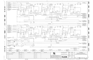 T1
T1
T1
T1
T1
T1
VENDOR
VENDOR
3410
00643
AT
3410
00622
LE
3410
00651
LIC
3410
00611
LIC
3410
00683
HS
3410
00692
XA FAULT
3410
00691
II
3410
00652
LE
3410
00641
LIC
3410
00633
AI
3410
00612
LE
3410
00613
AT
3400
00624
XA
3410
00681
II
3410
00601
LIT
3410
00643
AI
3410
00683
II
3410
00683
XA FAULT
3410
00602
LI
3410
00693
HS
3410
00693
XA FAULT
3410
00651
LE
3410
00642
LI
3410
00692
II
3410
00611
LE
3410
00613
AI
3410
00623
AI
3410
00632
LI
3410
00631
LIT
3410
00693
II
3410
00603
AI
3410
00612
LI
3410
00631
LE
3410
00621
LIC
3410
00653
AI
3410
00682
XA FAULT
3410
00611
LE
3410
00651
LIT
3410
00681
HS
3410
00682
II
3410
00691
XA FAULT
3410
00652
LI
3410
00602
LE
3410
00633
AT
3410
00612
LIT
3410
00622
LI
3410
00691
HS
3410
00632
LE
3410
00641
LE
3410
00603
AT
3410
00692
HS
3410
00642
LIT
3410
00632
LIT
3410
00601
LIC
3410
00681
XA FAULT
3410
00621
LE
3410
00622
LIT
3410
00623
AT
3400
00605
XS
3400
00605
ZS
3400
00604
ZS
3400
00604
XS
3400
00625
XA
3400
00624
ZS
3400
00625
ZS
3410
00602
LIT
3410
00641
LIT
3410
00682
HS
3410
00621
LIT
3410
00653
AT
3410
00652
LIT
3410
00631
LIC
3410
00642
LE
3410
00611
LIT
PH CONTROL
2813 3400-25J-045
PROCESS WATER
1097 3400-25J-007
SCAVENGER TAILING
SCAVENGER CELL NO.2 ROW
NO.3, C2-3410-CF-304
1098 3400-25J-007
PRIMARY CYCLONE O/F
BALL MILL NO.4 O/F SAMPLER,
C2-3330-ST-704
1106 3300-25J-035
SCAVENGER TAILING
SCAVENGER CELL NO.2 ROW
NO.3, C2-3410-CF-304
1099 3400-25J-007
MILK OF LIME
LIME DISTRIBUTION PUMPS
C2-3920-PP-093/094
1393 3900-25J-012
SCAV. CONCENTRATE
SCAVENGER CONCENTRATE
LAUNDER, C2-3410-LA-404
1100 3400-25J-007
TEST REAGENT
INJECTOR, C2-3910-ZM-699
1111 3900-25J-004
PRIMARY CYCLONE O/F
PARTICLE SIZE ANALYZER,
C2-3330-AZ-301
1105 3300-25J-035
MILK OF LIME
LIME DISTRIBUTION PUMPS
C2-3920-PP-093/094
1392 3900-25J-012
FROTHER ALCOHOL
INJECTOR, C2-3910-ZM-683
1107 3900-25J-006
TEST REAGENT
INJECTOR, C2-3910-ZM-700
1114 3900-25J-004
PRIMARY CYCLONE O/F
BALL MILL NO.3 O/F SAMPLER,
C2-3330-SA-301
1103 3300-25J-035
PROCESS WATER
1108 3400-25J-007
FROTHER ALCOHOL
INJECTOR, C2-3910-ZM-684
1110 3900-25J-006
SCAVENGER TAILING
SCAVENGER CELL NO.2 ROW
NO.4, C2-3410-CF-404
1113 3400-25J-007
SCAV. CONCENTRATE
SCAVENGER CONCENTRATE
LAUNDER, C2-3410-LA-304
1115 3400-25J-007
PH CONTROL
1395 3400-25J-042
SCAVENGER TAILING
SCAVENGER CELL NO.2 ROW
NO.4, C2-3410-CF-404
1102 3400-25J-007
ROUGHER CONCENTRATE
ROUGHER CONCENTRATE
LAUNDER,C2-3410-LA-303
1116 3400-25J-007
PRIMARY CYCLONE O/F
PARTICLE ANALYZER,
C2-3330-AZ-301
1104 3300-25J-035
ROUGHER CONCENTRATE
ROUGHER CONCENTRATE
LAUNDER, C2-3410-LA-403
1109 3400-25J-007
(LAUNDER)
VENDOR
VENDOR
VENDOR
VENDOR
VENDOR
J/SP
AIR
INTAKE
VENDOR
AIR
INTAKE
J/SP
AIR
INTAKE
VENDOR
AIR
INTAKE
VENDOR
AIR
INTAKE
J/SP
AIR
INTAKE
J/SP
VENDOR
(LAUNDER)
VENDOR
J/SP
VENDOR
J/SP
VENDOR
VENDOR
VENDOR
MIN
MIN
MIN
MIN
MIN
MIN
MIN
MIN
3410-WR-1584-C1A-2"-N
1-1/2"x1/2"
3410
00624
XV
+
3410
00651 A
LV
+
3410-WR-1588-C1A-2"-N
3"x1-1/2"
1-1/2"x1/2"
3430
04201 C
AV
+
3410-SL-1125-R1B-28"-N
3410-WR-1561-C1A-2"-N
C2-3410-CF-401
C2-3410-CF-301
C2-3410-CF-403
3410-SL-1128-R1A-18"-N
3410
00625
XV
+
3410-WR-1585-C1A-1-1/2"-N
12"
C2-3410-LA-304
3930-WR-1575-C1A-3"-N
1-1/2"x1/2"
3"x1-1/2"
3410
00604
XV
+
1-1/2"x1/2"
3410-WR-1605-C1A-1-1/2"-N
C2-3410-LA-404
12"
3410-WR-1600-C1A-2"-N
C2-3410-LA-403
3410-SL-1126-R1B-28"-N
12"
3"x1-1/2"
3410-WR-1583-C1A-1-1/2"-N
3410
00601 A
LV
+
3410
00605
XV
+
C2-3410-LA-303
3930-WR-1204-C1A-3"-N
12"
12"
3410
00631 A
LV
+
3"x1-1/2"
3410-SL-1127-R1A-18"-N
C2-3410-CF-303
3410
00631 B
LV
+
3410
04508 C
AV
+
3410
00611 A
LV
+
3410-WR-1575-C1A-2"-N
C2-3410-CF-402
3410
00621 A
LV
+
12"
C2-3410-ST-368
3410-WR-1601-C1A-1-1/2"-N
3410-WR-1557-C1A-2"-N
3410
00641 B
LV
+
3410-WR-1576-C1A-1-1/2"-N
SIZE: 255 m3
MATERIAL:
MOTOR: 300.00 kW
C2-3410-CF-301
ROUGHER FLOTATION CELL NO.1 ROW NO.3
3410-WR-1559-C1A-1-1/2"-N
3410-WR-1589-C1A-1-1/2"-N
SIZE:
C2-3410-LA-404
SCAVENGER CONCENTRATE LAUNDER ROW NO.4
1-1/2"x1/2"
SIZE:
C2-3410-LA-304
SCAVENGER CONCENTRATE LAUNDER ROW NO.3
3410
00601 B
LV
+
3410
00641 A
LV
+
C2-3410-CF-302
C2-3410-ST-468
3410-WR-1562-C1A-1-1/2"-N
SIZE: 255 m3
MOTOR: 300.00 kW
C2-3410-CF-403
SCAVENGER FLOTATION CELL NO.1 ROW NO.4
SIZE:
C2-3410-LA-403
ROUGHER CONCENTRATE LAUNDER ROW NO.4
3410
00611 B
LV
+
SIZE:
C2-3410-ST-468
ROUGHER FLOTATION CONC. DIST. BOX NO.4 ROW NO.4
28"x18"
SIZE: 255 m3
MOTOR: 300.00 kW
C2-3410-CF-401
ROUGHER FLOTATION CELL NO.1 ROW NO.4
28"x18"
3410-WR-1586-C1A-1-1/2"-N
3410-WR-1558-C1A-1-1/2"-N
3410
00651 B
LV
+
SIZE: 255 m3
MOTOR: 300.00 kW
C2-3410-CF-402
ROUGHER FLOTATION CELL NO.2 ROW NO.4
SIZE: 255 m3
MOTOR: 300.00 kW
C2-3410-CF-302
ROUGHER FLOTATION CELL NO.2 ROW NO.3
1-1/2"x1/2"
SIZE: 255 m3
MATERIAL:
MOTOR: 300.00 kW
C2-3410-CF-303
SCAVENGER FLOTATION CELL NO.1 ROW NO.3
3330-SL-16667-C1B-4"-N
3330-SL-16666-C1A-48"-N
3410-RF-1033-C1A-1"-N
3410-RC-1126-C1D-1"-N
3930-WR-1575-C1A-3"-N
SIZE:
C2-3410-LA-303
ROUGHER CONCENTRATE LAUNDER ROW NO.3
3410
00621 B
LV
+
AG
KM
LT
ISSUED FOR CLIENT REVIEW
22-Dec-11
B
RP
ISSUED FOR COMBINED REVIEW
29-Jun-11
A
12/22/2011
K. MUNDY
A. GUNSON
W. BIE
L. TAMELIN
12/21/2011
5:35:00
PM
WBS: 3400
B
PIPING AND INSTRUMENTATION DIAGRAM
FLOTATION
3400-25J-006
ROUGHER & SCAV ROWS 3 & 4
3410-RC-1127-C1D-1"-N
3410-RF-1034-C1D-1"-N
3330-SL-1084-RIB-48"-N
3330-SL-1054-CIB-4"-N
V
V V
V
V
V
3410-SL-1137-R1B-28"-N
V V
V
V
V
V
V
V
3410-SL-1159-R1B-28"-N
FC
FC
3410-RL-1017-C1B-1-1/2"-N
3410-RL-1016-C1B-1-1/2"-N
V
V V
V
V
V
V V V
V
V
V
V
V
3410-SL-1138-R1B-28"-N
V V
V
V
V
V
3410-SL-1160-R1B-28"-N
V V V
V
V
V
D
4
F
B
A
3
2
1 5 6 8
E
7
C
REV.
APPROVED
CHK.
DES.
REV. DATE REVISION DESCRIPTION
CLIENT
LEAD ENGINEER
SCALE DRAWING NUMBER
CHECK DESIGN CHECK DRAWING
DESIGNED BY DRAWN BY
APPROVAL DATE
APPROVAL DATE
APPROVED
CHK.
DES.
REV. DATE REVISION DESCRIPTION REFERENCE DRAWING No.
1:100
0
1:200
5m
10m
0
5m
10m
15m
20m
1:500
10m
0
20m
30m
40m
50m
1:1000
0
100m
50m
1:20
0
0.5m
1m
1.5m
2m
0
1:25
0.5m
1m
1.5m
1:33
1/3
2.5m
2m
0
1m
2m
3m
0
1:50
1m
2m
3m
4m
5m
CAD FILE NAME: P:0CAD000SPEM**
MODEL UPDATED:
DWG. FILE UPDATED:
MANUAL CHANGES MADE: YES NO YES NO YES NO
PROJECT MANAGER
ENGINEERING MANAGER
AREA PROJECT ENGINEER
REFERENCE DRAWINGS
SAFETY SHARE:
APPROVAL DATE
CONTRACT
NO.
SAFETY SHARE :
BA6CVA1.IGR
NOTICE: THIS DRAWING HAS NOT BEEN PUBLISHED AND IS THE SOLE
PROPERTY OF FLUOR AND IS LENT TO THE BORROWER FOR THEIR
CONFIDENTIAL USE ONLY, AND IN CONSIDERATION OF THE LOAN OF THIS
DRAWING, THE BORROWER PROMISES AND AGREES TO RETURN IT UPON
REQUEST AND AGREES THAT IT WILL NOT BE REPRODUCED, COPIED LENT
OR OTHERWISE DISPOSED OF DIRECTLY OR INDIRECTLY, NOR USED FOR
ANY OTHER PURPOSE OTHER THAN WHICH IT IS FURNISHED.
NONE
Apr 2011
240K-C2-
FI FI
FI FI
3930-WR-1204-C1A-3"-N
PROCESS WATER
2894 3900-25J-015
PROCESS WATER
2895 3900-25J-015
IMAGE
IMAGE
IMAGE
IMAGE
IMAGE
IMAGE
SIZE:
C2-3410-ST-368
ROUGHER FLOTATION CONC. DIST. BOX NO.4 ROW NO.4
SCAV. CONCENTRATE
SCAV. CONC. DISTRIBUTION
BOX NO.3, C2-3410-ST-369
4099 3400-25J-007
SCAV. CONCENTRATE
SCAV. CONC. DISTRIBUTION
BOX NO.4, C2-3410-ST-469
4100 3400-25J-007
 