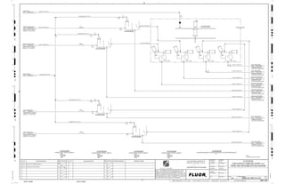 D
4
F
B
A
3
2
1 5 6 8
E
7
C
REV.
APPROVED
CHK.
DES.
REV. DATE REVISION DESCRIPTION
CLIENT
LEAD ENGINEER
SCALE DRAWING NUMBER
CHECK DESIGN CHECK DRAWING
DESIGNED BY DRAWN BY
APPROVAL DATE
APPROVAL DATE
APPROVED
CHK.
DES.
REV. DATE REVISION DESCRIPTION REFERENCE DRAWING No.
1:100
0
1:200
5m
10m
0
5m
10m
15m
20m
1:500
10m
0
20m
30m
40m
50m
1:1000
0
100m
50m
1:20
0
0.5m
1m
1.5m
2m
0
1:25
0.5m
1m
1.5m
1:33
1/3
2.5m
2m
0
1m
2m
3m
0
1:50
1m
2m
3m
4m
5m
CAD FILE NAME: P:0CAD000SPEM**
MODEL UPDATED:
DWG. FILE UPDATED:
MANUAL CHANGES MADE: YES NO YES NO YES NO
PROJECT MANAGER
ENGINEERING MANAGER
AREA PROJECT ENGINEER
REFERENCE DRAWINGS
SAFETY SHARE:
APPROVAL DATE
CONTRACT
NO.
SAFETY SHARE :
BA6CVA1.IGR
NOTICE: THIS DRAWING HAS NOT BEEN PUBLISHED AND IS THE SOLE
PROPERTY OF FLUOR AND IS LENT TO THE BORROWER FOR THEIR
CONFIDENTIAL USE ONLY, AND IN CONSIDERATION OF THE LOAN OF THIS
DRAWING, THE BORROWER PROMISES AND AGREES TO RETURN IT UPON
REQUEST AND AGREES THAT IT WILL NOT BE REPRODUCED, COPIED LENT
OR OTHERWISE DISPOSED OF DIRECTLY OR INDIRECTLY, NOR USED FOR
ANY OTHER PURPOSE OTHER THAN WHICH IT IS FURNISHED.
NONE
Apr 2011
240K-C2-
3410-SL-1182-R1A-4"-N
3410-SL-1185-R1A-4"-N
3410-SL-1181-R1A-4"-N
3410-SL-1180-R1A-4"-N
3410-SL-1179-R1A-4"-N
3410-SL-1178-R1A-12"-N
3"x16"
3410-SL-1184-R1A-18"-N
3410-SL-1176-R1A-4"-N
3410-SL-1175-R1A-4"-N
V
V
V
V
V
3410-SL-1157-R1A-18"-N
V
V
18"x16"
1-1/2"x1"
V
2"x1/2"
V
SIZE:
C2-3410-AZ-504
ROUGHER/SCAVENGER CONCENTRATE ROWS NO.5 & NO.6 INSTREAM ANALYZER
C2-3410-AZ-504
SLOPE
NOTE 1
C2-3410-SA-603
SIZE:
MATERIAL:
CAPACITY:
TRIM:
C2-3410-SA-503
ROUGHER CONC. ROW NO.5 SAMPLER
NOTE 1
C2-3410-SA-504
NOTE 1
SLOPE
SIZE:
MATERIAL:
CAPACITY:
TRIM:
C2-3410-SA-504
SCAVENGER CONC. ROW NO.5 SAMPLER
C2-3410-SA-604
FLUOR
18"x16"
NOTES:
1. PROVISION FOR SHIFT SAMPLE
1-1/2"x1"
C2-3410-SA-503
NOTE 1
SLOPE
3410-WF-1175-C1A-2"-N
SIZE:
MATERIAL:
CAPACITY:
TRIM:
C2-3410-SA-603
ROUGHER CONC. ROW NO.6 SAMPLER
3410-SL-1177-R1A-12"-N
3410-SL-1158-R1A-18"-N
18"x16"
6"x4"
3930-WR-1202-C1A-3"-N
6"x4"
SLOPE
3410-SL-1186-R1A-4"-N
VENDOR
1-1/2"x1"
3410-SL-1183-R1A-18"-N
1-1/2"x1"
SIZE:
MATERIAL:
CAPACITY:
TRIM:
C2-3410-SA-604
SCAVENGER CONC. ROW NO.6 SAMPLER
SCAV. CONCENTRATE
COMBINED SCAVENGER
COLLECTION LAUNDER (PIPE)
1450 3400-25J-005
SCAV. CONCENTRATE
COMBINED SCAVENGER
COLLECTION LAUNDER (PIPE)
1451 3400-25J-005
SCAV. CONCENTRATE
COMBINED SCAVENGER
COLLECTION LAUNDER (PIPE)
1447 3400-25J-005
SCAV. CONCENTRATE
COMBINED SCAVENGER
COLLECTION LAUNDER (PIPE)
1446 3400-25J-005
ROUGHER CONCENTRATE
COMBINED ROUGHER
COLLECTION LAUNDER (PIPE)
1442 3400-25J-005
ROUGHER CONCENTRATE
COMBINED ROUGHER
COLLECTION LAUNDER (PIPE)
1440 3400-25J-005
ROUGHER CONCENTRATE
COMBINED ROUGHER
COLLECTION LAUNDER (PIPE)
1437 3400-25J-005
ROUGHER CONCENTRATE
COMBINED ROUGHER
COLLECTION LAUNDER (PIPE)
1436 3400-25J-005
SCAV. CONCENTRATE
SCAVENGER CONC. LAUNDER
ROW NO. 6, C2-3410-LA-604
1415 3400-25J-017
ROUGHER CONCENTRATE
ROUGHER CONC. LAUNDER
ROW NO. 5, C2-3410-LA-503
2175 3400-25J-014
ROUGHER CONCENTRATE
ROUGHER CONC. LAUNDER
ROW NO. 6, C2-3410-LA-603
2176 3400-25J-014
FRESH WATER
2177 5100-25J-014
AI
AG
KM
LT
ISSUED FOR CLIENT REVIEW
22-Dec-11
B
RP
ISSUED FOR COMBINED REVIEW
29-Jun-11
A
12/22/2011
K. MUNDY
A. GUNSON
W. BIE
L. TAMELIN
12/22/2011
2:54:50
PM
WBS: 3400
B
PIPING AND INSTRUMENTATION DIAGRAM
FLOTATION
3400-25J-021
CONCENTRATE SAMPLING ROWS 5 & 6
SCAV. CONCENTRATE
SCAVENGER CONC. LAUNDER
ROW NO. 5,
1413 3400-25J-017
C2-3410-LA-504
3410-WR-1670-C1A-1-1/2"-N
3410-WR-1672-C1A-1-1/2"-N
3410-WR-1673-C1A-1-1/2"-N
3410-WR-1671-C1A-1-1/2"-N
PROCESS WATER
1414 3400-25J-017
 