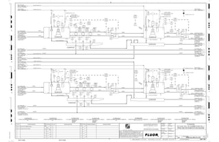 D
4
F
B
A
3
2
1 5 6 8
E
7
C
REV.
APPROVED
CHK.
DES.
REV. DATE REVISION DESCRIPTION
CLIENT
LEAD ENGINEER
SCALE DRAWING NUMBER
CHECK DESIGN CHECK DRAWING
DESIGNED BY DRAWN BY
APPROVAL DATE
APPROVAL DATE
APPROVED
CHK.
DES.
REV. DATE REVISION DESCRIPTION REFERENCE DRAWING No.
1:100
0
1:200
5m
10m
0
5m
10m
15m
20m
1:500
10m
0
20m
30m
40m
50m
1:1000
0
100m
50m
1:20
0
0.5m
1m
1.5m
2m
0
1:25
0.5m
1m
1.5m
1:33
1/3
2.5m
2m
0
1m
2m
3m
0
1:50
1m
2m
3m
4m
5m
CAD FILE NAME: P:0CAD000SPEM**
MODEL UPDATED:
DWG. FILE UPDATED:
MANUAL CHANGES MADE: YES NO YES NO YES NO
PROJECT MANAGER
ENGINEERING MANAGER
AREA PROJECT ENGINEER
REFERENCE DRAWINGS
SAFETY SHARE:
APPROVAL DATE
CONTRACT
NO.
SAFETY SHARE :
BA6CVA1.IGR
NOTICE: THIS DRAWING HAS NOT BEEN PUBLISHED AND IS THE SOLE
PROPERTY OF FLUOR AND IS LENT TO THE BORROWER FOR THEIR
CONFIDENTIAL USE ONLY, AND IN CONSIDERATION OF THE LOAN OF THIS
DRAWING, THE BORROWER PROMISES AND AGREES TO RETURN IT UPON
REQUEST AND AGREES THAT IT WILL NOT BE REPRODUCED, COPIED LENT
OR OTHERWISE DISPOSED OF DIRECTLY OR INDIRECTLY, NOR USED FOR
ANY OTHER PURPOSE OTHER THAN WHICH IT IS FURNISHED.
NONE
Apr 2011
240K-C2-
3410
04711
LIT
3410
04713
AI
3410
04723
AT
3410
04722
LI
3410
04713
AT
3410
04723
AI 3410
04732
LIT
3410
04731
LIC
3410
04703
AI
3410
04703
AT
3410
04782
II
3410
04703
LI
3410
04782
XA FAULT
3410
04703
LIT
3410
04792
II
3410
04712
LIT
3410
04712
LI
3410
04781
XA FAULT
3410
04721
LIT
3410
04781
II
3410
04721
LIC
3410
04733
AT
3410
04781
HS
3410
04782
HS
3410
04731
LE
3410
04703
LE
3410
04732
LI
3410
04791
XA FAULT
3410
04733
AI
3410
04701
LE
3410
04701
LIC
3410
04722
LE
3410
04701
LIT
3410
04792
XA FAULT
3410
04721
LE
3410
04732
LE
3410
04712
LE
3410
04731
LIT
3410
04791
HS
3410
04722
LIT
3410
04711
LE
3410
04792
HS
3410
04791
II
3410
04711
LIC
VENDOR
VENDOR
VENDOR
AIR
INTAKE
AIR
INTAKE
J/SP
J/SP
AIR
INTAKE
J/SP
AIR
INTAKE
J/SP
VENDOR
VENDOR
VENDOR
VENDOR
VENDOR
VENDOR
VENDOR
VENDOR
VENDOR
VENDOR
VENDOR
VENDOR
VENDOR
VENDOR
VENDOR
(LAUNDER)
(LAUNDER)
C2-3410-CF-534 C2-3410-CF-537
C2-3410-LA-512
3410
04731 B
LV
+
3410
04711 A
LV
+
3410
04711 B
LV
+
3410
04721 A
LV
+
3410
04701 B
LV
+
3410
04701 A
LV
+
3410
04721 B
LV
+
3410
04731 A
LV
+
C2-3410-CF-527
C2-3410-CF-524
1-1/2"x1/2"
1-1/2"x1/2"
1-1/2"x1/2"
1-1/2"x1/2"
12"
12"
12"
12"
T1
T1 T1
T1
(LAUNDER)
(LAUNDER)
(LAUNDER)
(LAUNDER)
(LAUNDER)
(LAUNDER)
3410
04714
XV
+
3410
04715
XV
+
C2-3410-ST-514
3410
04724
XV
+
3410
04725
XV
+
C2-3410-ST-524
SIZE:
C2-3410-ST-514
CLEANER CONCENTRATE DISTRIBUTION BOX NO. 4
SIZE:
C2-3410-ST-524
CLEANER CONCENTRATE DISTRIBUTION BOX NO. 8
VENDOR
VENDOR
(LAUNDER)
(LAUNDER)
3410
04716
XV
+
3410
04726
XV
+
C2-3410-LA-515
PROCESS WATER
2655 3400-25J-045
1ST CLEANER TAILING
1ST CLEANER FLOTATION
CELL NO.3, ROW NO.1,
2657 3400-25J-045
1ST CLEANER TAILING
1ST CLEANER FLOTATION
CELL NO.3, ROW NO.1,
2658 3400-25J-045
1ST CLEANER CONC.
FIRST CLEANER CONC.
C2-3410-LA-511
2670 3400-25J-045
1ST CLEANER CONC.
FIRST CLEANER CONC.
C2-3410-LA-513
2671 3400-25J-045
PROCESS WATER
2672 3400-25J-045
1ST CLEANER TAILING
1ST CLEANER FLOTATION
CELL NO. 3, ROW NO. 2,
2673 3400-25J-045
1ST CLEANER TAILING
1ST CLEANER FLOTATION
CELL NO. 3, ROW NO. 2,
2674 3400-25J-045
1ST CLEANER CONC.
1ST CLEANER CONC.
LAUNDER NO. 2,
2676 3400-25J-045
1ST CLEANER CONC.
1ST CLEANER CONC. BYPASS
LAUNDER NO. 2,
2677 3400-25J-045
SIZE: 1.2 m x 1.5 m x 1.1 m
C2-3410-LA-515
CLEANER SCAVENGER CONCENTRATE LAUNDER NO. 2
PROCESS WATER
2702 3400-25J-048
CLEANER SCAV. TAILING
CLEANER SCAVENGER CELL
NO. 2, ROW NO. 1,
2703 3400-25J-048
CLEANER SCAV. TAILING
CLEANER SCAVENGER CELL
NO. 2, ROW NO.1,
2704 3400-25J-048
CLEANER SCAV. CONC.
CLEANER SCAV. CONC.
LAUNDER NO. 1
2705 3400-25J-048
PROCESS WATER
2707 3400-25J-048
CLEANER SCAV. TAILING
CLEANER SCAVENGER CELL
NO. 2, ROW NO. 2,
2708 3400-25J-048
CLEANER SCAV. TAILING
CLEANER SCAVENGER CELL
NO. 2, ROW NO. 2,
2709 3400-25J-048
CLEANER SCAV. CONC.
CLEANER SCAV. CONC.
LAUNDER NO. 2
2710 3400-25J-048
1ST CLEANER CONC.
RECLEANER FEED PUMPBOX,
C2-3410-BX-514
2712 3400-25J-048
1ST CLEANER CONC.
RECLEANER FEED PUMPBOX
C2-3410-BX-514
2713 3400-25J-048
3410-SL-1343-R1A-18"-N
SIZE: 255 m3
MATERIAL:
MOTOR:
C2-3410-CF-527
CLEANER SCAVENGER FLOTATION CELL NO. 1 ROW NO. 1
3410-WR-1736-C1A-3"-N
3410-WR-1754-C1A-1-1/2"-N
3410-WR-1755-C1A-1-1/2"-N
3410-WR-1736-C1A-3"-N
3410-WR-1773-C1A-2"-N
SIZE: 255 m3
MATERIAL:
MOTOR:
C2-3410-CF-524
1ST CLEANER FLOTATION CELL NO. 4 ROW NO. 1
SIZE: 255 m3
MATERIAL:
MOTOR:
C2-3410-CF-534
1ST CLEANER FLOTATION CELL NO. 4 ROW NO. 2
3410-WR-1776-C1A-1-1/2"-N 3410-WR-1777-C1A-3"-N
3410-WR-1736-C1A-3"-N
3410-WR-1775-C1A-2"-N
SIZE: 255 m3
MATERIAL:
MOTOR:
C2-3410-CF-537
CLEANER SCAVENGER FLOTATION CELL NO. 1 ROW NO.2
3410-WR-1751-C1A-2"-N
3410-WR-1752-C1A-1-1/2"-N
3410-WR-1774-C1A-1-1/2"-N
SIZE:
C2-3410-LA-512
CLEANER SCAVENGER CONCENTRATE LAUNDER NO. 1
3410-WR-1753-C1A-2"-N
AG
KM
LT
ISSUED FOR CLIENT REVIEW
22-Dec-11
B
RP
ISSUED FOR COMBINED REVIEW
29-Jun-11
A
12/22/2011
K. MUNDY
A. GUNSON
W. BIE
L. TAMELIN
12/21/2011
6:06:55
PM
WBS: 3400
B
PIPING AND INSTRUMENTATION DIAGRAM
FLOTATION
3400-25J-047
1ST CLEA. CELL 4 & CLEANER SCAV CELL 1
3410
04714
ZS
3410
04715
ZS
3410
04716
ZS
OP/CL
OP/CL
OP/CL
3410
04714
XA
3410
04715
XA
3410
04716
XA
MISMATCH
MISMATCH
MISMATCH
3410
04724
ZS
3410
04725
ZS
3410
04726
ZS
OP/CL
OP/CL
3410
04724
XA
3410
04725
XA
3410
04726
XA
MISMATCH
MISMATCH MISMATCH
OP/CL
V V
V
V
V
V V
V
V
V
V
V
V
V
V V
V
V
V
V
3410-SL-1355-R1B-28"-N
3410-SL-1354-R1B-28"-N
3410-SL-1357-R1B-28"-N
3410-SL-1356-R1B-28"-N
MOLY COLLECTOR
INJECTOR, C2-3910-ZM-573
2358 3900-25J-003
MOLY COLLECTOR
INJECTOR, C2-3910-ZM-572
2357 3900-25J-003
3910-RC-1090-C1D-1"-N
3910-RC-1089-C1D-1"-N
V
V
V
V
V
V
V V
V
V
V V
V
V
V
V
FI FI FI
FI FI FI
C2-3410-CF-523
C2-3410-CF-523
C2-3410-CF-533
C2-3410-CF-533
C2-3410-LA-514
C2-3410-LA-516
C2-3410-CF-528
C2-3410-CF-528
1ST CLEANER CONC.
1ST CLEANER CONC.
SAMPLER NO.1,
2720 3400-25J-053
C2-341--SA-530
C2-3410-CF-538
C2-3410-CF-538
1ST CLEANER CONC.
1ST CLEANER CONC.
SAMPLER NO. 2,
2736 3400-25J-053
C2-341--SA-533
3410-SL-1342-R1A-18"-N
IMAGE
IMAGE
IMAGE
IMAGE
3410-RC-1167-C1D-1"-N
3410-RC-1159-C1D-1"-N
DEFOAMER
INJECTOR, C2-3910-ZM-649
4113 3500-25J-033
DEFOAMER
INJECTOR, C2-3910-ZM-650
4117 3500-25J-033
 
