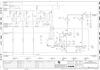 3510-PG-1016-C1A-4"-N
D
4
F
B
A
3
2
1 5 6 8
E
7
C
REV.
APPROVED
CHK.
DES.
REV. DATE REVISION DESCRIPTION
CLIENT
LEAD ENGINEER
SCALE DRAWING NUMBER
CHECK DESIGN CHECK DRAWING
DESIGNED BY DRAWN BY
APPROVAL DATE
APPROVAL DATE
APPROVED
CHK.
DES.
REV. DATE REVISION DESCRIPTION REFERENCE DRAWING No.
1:100
0
1:200
5m
10m
0
5m
10m
15m
20m
1:500
10m
0
20m
30m
40m
50m
1:1000
0
100m
50m
1:20
0
0.5m
1m
1.5m
2m
0
1:25
0.5m
1m
1.5m
1:33
1/3
2.5m
2m
0
1m
2m
3m
0
1:50
1m
2m
3m
4m
5m
CAD FILE NAME: P:0CAD000SPEM**
MODEL UPDATED:
DWG. FILE UPDATED:
MANUAL CHANGES MADE: YES NO YES NO YES NO
PROJECT MANAGER
ENGINEERING MANAGER
AREA PROJECTENGINEER
REFERENCE DRAWINGS
SAFETY SHARE:
APPROVAL DATE
CONTRACT
NO.
SAFETY SHARE :
BA6CVA1.IGR
NOTICE: THIS DRAWING HAS NOT BEEN PUBLISHED AND IS THE SOLE
PROPERTY OF FLUOR AND IS LENT TO THE BORROWER FOR THEIR
CONFIDENTIAL USE ONLY, AND IN CONSIDERATION OF THE LOAN OF THIS
DRAWING, THE BORROWER PROMISES AND AGREES TO RETURN IT UPON
REQUEST AND AGREES THAT IT WILL NOT BE REPRODUCED, COPIED LENT
OR OTHERWISE DISPOSED OF DIRECTLY OR INDIRECTLY, NOR USED FOR
ANY OTHER PURPOSE OTHER THAN WHICH IT IS FURNISHED.
NONE
Apr 2011
240K-C2-
T3
T3
C2-3510-PP-609
C2-3510-PP-610
3510
01185
II
3510
01185
XA
3510
01185
HS
J/SP
AFD
3510
01186
II
3510
01186
XA
3510
01186
HS
J/SP
AFD
C2-3510-BX-617
N9 N5 N11 N6
N2
N1
N4
3510
01110
LE
3510
01110
LT
3510
01110 A
LI
3510
01110
LIC
SIZE:
MATERIAL:
CAPACITY:
TRIM:
C2-3510-BX-617
MO 1ST CLEANER TAILING PUMPBOX
SIZE:
MATERIAL:
MOTOR:
C2-3510-PP-609
MO 1ST CLEANER TAILING PUMP NO. 1
SIZE:
MATERIAL:
MOTOR:
C2-3510-PP-610
MO 1ST CLEANER TAILING PUMP NO. 2
SIZE:
MOTOR:
C2-3510-CF-715
MO 1ST CLEANER FLOTATION CELL NO. 5
SIZE:
MOTOR:
C2-3510-CF-717
MO 1ST CLEANER FLOTATION CELL NO. 7
C2-3510-CF-715 C2-3510-CF-717
MO 1ST CLEANER TAILING
MO 1ST CLEANER FLOTATION
CELL 4, C2-3510-CF-714
2489 3500-25J-007
MO 1ST CLEANER TAILING
MO 1ST CLEANER FLOTATION
CELL 4, C2-3510-CF-714
2490 3500-25J-007
T1
T1 T1
3510
01101
LE
3510
01102
LE
3510
01101 A
LV
+
3510
01101 B
LV
+
3510
01103
AIT
3510
01103
AI
3510
01103
AE
ORP
H, P2
L, P2
3510
01102
LT
3510
01101
LIT
3510
01101
LIC
3510
01102
LI
3510
01183
II
3510
01183
XA
3510
01183
HS
FAULT
J/SP
3510
01181
II
3510
01181
XA
3510
01181
HS
FAULT
J/SP
3510
01184
II
3510
01184
XA
3510
01184
HS
FAULT
J/SP
3510
01105
PIT
3510
01105
PI
M
3510
01104
FIT
3510
01104
FI
3510
01104
FE
+
ES
3510
01115
PIT
3510
01115
PI
M
3510
01114
FIT
3510
01114
FI
3510
01114
FE
+
ES
L, P2
LL, P1
L, P2
L, P2
LL, P1
L, P2
3510
01107
XV
+
3510
01117
XV
+
3510
01108
XV
+
3510
01113
PI
M
3510
01120
FIT
3510
01120
FI
3510
01120
FY
3510
01120
DE
3510
01120
DIT
3510
01120
DI
3510
01120
WQI
3510
01120
DX
ES
ES
3510
01120
FE
+
MO 1ST CLEANER TAILING
CU MO THICKENER FEED
BOX, C2-3510-BX-003
1854 3500-25J-001
3510
01109
XV
+
3510
01119
XV
+
3510
01118
XV
+
MO 1ST CLEANER CELL
MO 1ST CLEANER LAUNDER,
C2-3510-LA-615, CONTINUES
2494 3500-25J-007
MO INTERMEDIATE
THICKENER O/F,
2497 3500-25J-014
SPENT PROCESS GAS
EQUALIZATION HEADER
2492 3500-25J-007
PROCESS WATER
2493 3500-25J-007
MO 1ST CLEANER CONC.
MO 2ND CLEANER FEED
PUMPBOX, C2-3510-BX-609
2499 3500-25J-016
(LAUNDER)
VENDOR
3510
01112
AE
3510
01112
AI
3510
01112
AIT
H, P2
LL, P1
L, P2
H, P2
MIN
MIN
MIN
MIN
MIN
MIN
3510-WR-1851-C1A-8"-N
3510-SL-1449-R1A-8"-N
3510-SL-1448-R1A-8"-N
3510-SL-1451-R1A-6"-N
3510-SL-1450-R1A-6"-N
MIN
MIN
H2S
3510-PG-1015-C1A-6"-N
1-1/2"x1"
1-1/2"x1"
3510
01111
FE
+
3510
01111
FIC
3510
01111
FIT
NITROGEN
NITROGEN VAPORIZER,
C2-3510-ZM-528
2837 3500-25J-041
ES
AG
KM
LT
ISSUED FOR CLIENT REVIEW
22-Dec-11
B
RP
ISSUED FOR COMBINED REVIEW
30-Jun-11
A
12/22/2011
K. MUNDY
A. GUNSON
A. REGNAULT
L. TAMELIN
12/22/2011
2:16:21
PM
WBS: 3510
B
PIPING AND INSTRUMENTATION DIAGRAM
MOLY PLANT
3500-25J-011
MO FIRST CLEANER CELLS 5 TO 7
3510
01111
FV
+
3510
01119
ZS
3510
01109
XA
3510
01119
XA
OP/CL
3510
01109
ZS
OP/CL
MASSFLOW
FAULT
FAULT
3510
01107
ZS
OP/CL
3510
01117
ZS
OP/CL
3510
01107
XA
3510
01108
XA
3510
01117
XA
3510
01108
ZS
OP/CL
3510
01118
ZS
OP/CL
3510
01118
XA
GLAND SEAL WATER
3322 3900-25J-023
FI FI
NC
FI
FI
FI
V V
VENDOR
T1
3510
01182
II
3510
01182
XA
3510
01182
HS
FAULT
J/SP
NAHS SOLUTION
NAHS INJECTOR NO.6,
C2-3510-ZM-632
3566 3500-25J-037
FC
C2-3510-CF-716
3510-WG-1041-C1A-1-1/2"-N
3510-PG-1011-C1A-10"-N
C2-3520-TK-602
3510-WR- -C1A-4"-N
SIZE:
MOTOR:
C2-3510-CF-716
MO 1ST CLEANER FLOTATION CELL NO. 6
3510-RC-1059-S1B-1"-N
3510-N2G-1007-C1D-1-1/2"-N
3510-WR-1831-C1A-2"-N
3510-WR-1832-C1A-2"-N
3510-WR-1833-C1A-2"-N
3510-WF-1079-C1A-1"-N
3510-WR-1835-C1A-2"-N
3510-SL-1441-R1A-8"-N
3510-SL-1442-R1A-8"-N
3510-SL-1443-R1A-8"-N
3510-WR-1834-C1A-2"-N
C2-3510-LA-615
SIZE:
C2-3510-LA-615
MO 1ST CLEANER FLOTATION LAUNDER
3510-WG- -C1A-1"-N
CONC.
 