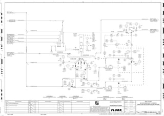 VENDOR
3510
01422
ZS
3510
01423
ZS
3510
01423
XA
3510
01419
ZS
3510
01409
ZS
3510
01409
XA
3510
01419
XA
3510
01412
ZS
OP/CL
3510
01407
ZS
3510
01406
ZS
OP/CL
3510
01416
ZS
OP/CL
3510
01408
ZS
3510
01417
ZS
3510
01412
XA
3510
01407
XA
3510
01417
XA
3510
01406
XA
3510
01408
XA
3510
01416
XA
3510
01418
XA
3510
01418
ZS
3510
01401
DE
3510
01401
DX
3510
01481
HS
J/SP
3510
01402
PSH P1
3510
01481
XA
3510
01401
PIC
3510
01402
PE
3510
01401
PT
3510
01484
HS
J/SP
3510
01481
II
3510
01484
XA
3510
01484
II
3510
01410
ZI
3510
01411
OI
M
3510
01482
HS
3510
01403
PAH
3510
01403
PSH
3510
01401
WQI
3510
01482
XA
3510
01403
PE
3510
01482
II
3510
01401
FY
3510
01483
HS
J/SP
3510
01401
FIC
3510
01483
XA
3510
01401
DIC
3510
01483
II
3510
01401
DIT
3510
01402
PAH
3510
01401
FIT
3510
01422
XA
TO FLOOR
TO
FLOOR
SUMP
TO FLOOR
MO INTER. THICK. O/F
MO 1ST CLEANER TAILING
PUMPBOX, C2-3510-BX-617
2497 3500-25J-011
PROCESS WATER
3346 3900-25J-016
MO CONC. CLARIFIER O/F
CONCENTRATE CLARIFIER
O/F PUMPS,
2547 3600-25J-004
SPENT PROCESS GAS
EQUALIZATION HEADER
2825
3500-25J-012
MO COLUMN AREA SUMP
COLUMN FLOTATION AREA
SUMP PUMP, C2-3510-PP-621
2543 3500-25J-021
MO CONC. THICK. O/F
CLEANER SCAVENGER
CONCENTRATE PUMPBOX,
2529 3500-25J-013
MO CONC. THICK. O/F
THICKENER OVERFLOW
TANK, C2-3510-TK-640
2237 3500-25J-024
MO INTER. THICK. U/F
MO 2ND CLEANER THICKENER
U/F ATRITOR TANK,
2224 3500-25J-017
(J) JF/JR
SP
FAULT
MIN
MIN.
MIN
HH, P1
H, P2 MIN
LIFT POSITION
2% SLOPE
FAULT
MIN
(VENDOR)
MIN
5% SLOPE
P1
MIN
MIN
C2-3510-TK-615
C2-3510-BX-606
OP/CL
OP/CL
OP/CL
OP/CL
FAULT
OP/CL
OP/CL
OP/CL
OP/CL
3510-WR-1847-C1A-4"-N
3510
01417
XV
+
3510
01407
XV
+
FI
3510
01412
XV
+
3510
01409
XV
+
SIZE:
C2-3510-BX-616
MO INTERMEDIATE THICKENER FEED BOX
FI
3510
01406
XV
+
SIZE: 20 m DIA.
MOTOR:
C2-3510-TM-602
MO INTERMEDIATE THICKENER MECHANISM
SIZE:
C2-3510-TK-602
MO INTERMEDIATE THICKENER
FI
3510-WR-1848-C1A-2"-N
3510
01418
XV
+
3510
01419
XV
+
FI
FI
FI
FI
3510
01422
XV
+
FI
C2-3510-BX-616
3510
01423
XV
+
3510
01408
XV
+
C2-3510-TK-602
3510
01401
FE
+
FI
FI
3510
01416
XV
+
C2-3510-TM-602
AG
KM
LT
ISSUED FOR CLIENT REVIEW
22-Dec-11
B
RP
ISSUED FOR COMBINED REVIEW
30-Jun-11
A
12/22/2011
K. MUNDY
A. GUNSON
A. REGNAULT
L. TAMELIN
12/22/2011
12:24:17
PM
WBS: 3510
B
PIPING AND INSTRUMENTATION DIAGRAM
MOLY PLANT
3500-25J-014
MO INTERMEDIATE THICKENER
NC
10"x3"
10"x3"
ES
3510-SL-
-R1A-6"-N
ES
3510-SL-1481-R1A-3"-N
3510-SL-1478-R1A-3"-N
3510-PG-1024-C1A-6"-N
3510-SL-1479-R1A-3"-N
3510-WR-1851-C1A-8"-N
3510-WR-1849-C1A-2"-N
3510-SL-1464-R1A-8"-N
3510-WR-1847-C1A-4"-N
V
3510-WR-1881-C1A-3"-N
3510-SL-1576-C1B-4"-N
3510-SL-1482-R1A-3"-N
3510-WR-1850-C1A-2"-N
D
4
F
B
A
3
2
1 5 6 8
E
7
C
REV.
APPROVED
CHK.
DES.
REV. DATE REVISION DESCRIPTION
CLIENT
LEAD ENGINEER
SCALE DRAWING NUMBER
CHECK DESIGN CHECK DRAWING
DESIGNED BY DRAWN BY
APPROVAL DATE
APPROVAL DATE
APPROVED
CHK.
DES.
REV. DATE REVISION DESCRIPTION REFERENCE DRAWING No.
1:100
0
1:200
5m
10m
0
5m
10m
15m
20m
1:500
10m
0
20m
30m
40m
50m
1:1000
0
100m
50m
1:20
0
0.5m
1m
1.5m
2m
0
1:25
0.5m
1m
1.5m
1:33
1/3
2.5m
2m
0
1m
2m
3m
0
1:50
1m
2m
3m
4m
5m
CAD FILE NAME: P:0CAD000SPEM**
MODEL UPDATED:
DWG. FILE UPDATED:
MANUAL CHANGES MADE: YES NO YES NO YES NO
PROJECT MANAGER
ENGINEERING MANAGER
AREA PROJECTENGINEER
REFERENCE DRAWINGS
SAFETY SHARE:
APPROVAL DATE
CONTRACT
NO.
SAFETY SHARE :
BA6CVA1.IGR
NOTICE: THIS DRAWING HAS NOT BEEN PUBLISHED AND IS THE SOLE
PROPERTY OF FLUOR AND IS LENT TO THE BORROWER FOR THEIR
CONFIDENTIAL USE ONLY, AND IN CONSIDERATION OF THE LOAN OF THIS
DRAWING, THE BORROWER PROMISES AND AGREES TO RETURN IT UPON
REQUEST AND AGREES THAT IT WILL NOT BE REPRODUCED, COPIED LENT
OR OTHERWISE DISPOSED OF DIRECTLY OR INDIRECTLY, NOR USED FOR
ANY OTHER PURPOSE OTHER THAN WHICH IT IS FURNISHED.
NONE
Apr 2011
240K-C2-
SELECT
C2-3610-PP-008/009
TO FLOOR
MISMATCH
MISMATCH
MISMATCH
MISMATCH
MISMATCH
MISMATCH
MISMATCH
MISMATCH
MISMATCH
MISMATCH
MISMATCH
3510
01401
HY
RSP
3510-PG-1023-C1A-6"-N
3510-WR-1915-C1A-4"-N
3510-SL-1476-R1A-12"-N
3510-SL-1481-R1A-3"-N
3510-SL-1480-R1A-3"-N
T3
T3
C2-3510-PP-612
C2-3510-PP-611
SIZE:
MATERIAL:
MOTOR:
C2-3510-PP-611
MO INTERMEDIATE THICKENER UNDERFLOW PUMP NO.1
SIZE:
MATERIAL:
MOTOR:
C2-3510-PP-612
MO INTERMEDIATE THICKENER UNDERFLOW PUMP NO.2
AFD
AFD
 