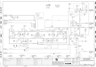 T8
T3
P.O NO.:
VENDOR DWG NO.:
VENDOR:
3710
00203
PIT
3710
00203
PIC
3710
00205
PI
3710
00201
FIC
3710
00201
FY
3710
00243
XA
3710
00282
II
3710
00228
ZS
OP/CL
3710
00212
XA
3710
00202
LE
3710
00236
XA
3710
00204
FIT
3710
00229
ZS
3710
00229
XA
M
3710
00281
II
3710
00238
ZS
3710
00212
ZS
3710
00209
XA
3710
00282
XA FAULT
OP/CL
3710
00207
XA
OP/CL
3710
00209
ZS
3710
00202
LI
H, P2
HH, P1
L, P2
3710
00201
DIC
3710
00238
XA
3710
00237
ZS
3710
00207
ZS
3710
00206
XA
3710
00237
XA
3710
00239
XA
3710
00204
FI L, P2
LL, P1
3710
00219
XA
OP/CL
3710
00219
ZS
3710
00206
ZS
3710
00281
HS
J/SP
3710
00208
XA
3710
00208
ZS
3710
00217
ZS
3710
00217
XA
OP/CL
3710
00218
ZS
3710
00218
XA
3710
00226
XA
3710
00216
XA
3710
00216
ZS
OP/CL
3710
00228
XA
3710
00226
ZS
3710
00227
XA
3710
00227
ZS
OP/CL
3710
00239
ZS
3710
00236
ZS
OP/CL
3710
00205
PIT
3710
00222
XA
3710
00222
ZS
OP/CL
3710
00223
ZS
3710
00223
XA
3710
00213
XA
3710
00213
ZS
OP/CL
3710
00201
WQI MASS
FLOW
3710
00281
XA
3710
00201
FIT
3710
00202
LIT
FLOCCULANT
TAILING THICKENER
FLOCCULANT SYSTEM
2325 3700-25J-014
TAILING THICKENER U/F
THICKENER NO.1 U/F
RECYCLE, C2 3710-PP-027
2326 3700-25J-003
TAILING THICKENER O/F
RECYCLE WATER
COLLECTION POND,
2329 3700-25J-013
TAILING THICKENER U/F
TAILING THICKENER NO.1
RECYCLE PUMP,
2330 3700-25J-003
TAILING THICKENER U/F
TAILING COLLECTION BOX,
C2-3810-BX-102
2369 3800-25J-001
OP/CL
OP/CL
OP/CL
OP/CL
OP/CL
OP/CL
OP/CL
OP/CL
OP/CL
OP/CL
FAULT
H, P2
L, P2
L, P2
MIN.
MIN.
L, P2
LL, P2
AFD
MIN.
SELECT
C2-3710-PD-001
C2-3710-PP-027
24"x16"
3710
00229
XV
+
3710
00238
XV
+
C2-3710-TM-011
3710
00222
XV
+
3710-WR-1942-C1A-1-1/2"-N
FI
FI
C1A
3710-SL-1683-R1B-24"-N
3710-SL-1686-R1B-24"-N
SIZE:
C2-3710-TK-011
TAILING THICKENER NO.1 TANK
3710-WR-1938-C1A-8"-N
3710-SL-1688-R1B-16"-N
3710-SL-1685-R1B-24"-N
FI
3710-SL-1693-R1B-16"-N
3710
00226
XV
+
3710-WR-1937-C1A-1-1/2"-N
SIZE:
MATERIAL:
MOTOR:
C2-3710-PP-030
TAILING THICKENER NO.1 U/F PUMP (AFD)
3710-SL-1679-R1B-60"-N
3710-WR-1939-C1A-2"-N
SIZE:
MATERIAL:
MOTOR:
C2-3710-TM-011
TAILING THICKENER NO.1 MECHANISM
3710-SL-1690-C1B-8"-N
R1B
3710-RE-1001-C1A-4"-N
3710-WR-1941-C1A-8"-N
FI FI
3710
00216
XV
+
C2-3710-PP-130
C2-3710-PP-030
3710-WR-1001-C1A-48"-N
3710-WR-1940-C1A-8"-N
FI
FI
FI
24"x16"
3"x1-1/2"
3710
00236
XV
+
3710-WG-1015-C1A-2"-N
3710-SL-1684-R1B-24"-N
3710
00239
XV
+
C2-3710-TK-011
3710
00209
XV
+
3710
00223
XV
+
3710
00201
FE
+
3710
00213
XV
+
3710
00218
XV
+
18"x16"
3710
00208
XV
+
3"x2"
3710
00228
XV
+
3710
00207
XV
+
18"x16"
24"x16"
3710
00219
XV
+
3710
00227
XV
+
3710
00237
XV
+
3710
00212
XV
+
24"x16"
3710
00206
XV
+
3710
00217
XV
+
2"x1-1/2"
AG
KM
LT
ISSUED FOR CLIENT REVIEW
19-Dec-11
B
RP
NOT USED
05-Jul-11
A
12/19/2011
K. MUNDY
A. GUNSON
A. REGNAULT
L. TAMELIN
12/19/2011
5:01:08
PM
WBS: 3710
B
PIPING AND INSTRUMENTATION DIAGRAM
TAILING THICKENING
3700-25J-002
TAILING THICKENER NO. 1
D
4
F
B
A
3
2
1 5 6 8
E
7
C
REV.
APPROVED
CHK.
DES.
REV. DATE REVISION DESCRIPTION
CLIENT
LEAD ENGINEER
SCALE DRAWING NUMBER
CHECK DESIGN CHECK DRAWING
DESIGNED BY DRAWN BY
APPROVAL DATE
APPROVAL DATE
APPROVED
CHK.
DES.
REV. DATE REVISION DESCRIPTION REFERENCE DRAWING No.
1:100
0
1:200
5m
10m
0
5m
10m
15m
20m
1:500
10m
0
20m
30m
40m
50m
1:1000
0
100m
50m
1:20
0
0.5m
1m
1.5m
2m
0
1:25
0.5m
1m
1.5m
1:33
1/3
2.5m
2m
0
1m
2m
3m
0
1:50
1m
2m
3m
4m
5m
CAD FILE NAME: P:0CAD000SPEM**
MODEL UPDATED:
DWG. FILE UPDATED:
MANUAL CHANGES MADE: YES NO YES NO YES NO
PROJECT MANAGER
ENGINEERING MANAGER
AREA PROJECTENGINEER
REFERENCE DRAWINGS
SAFETY SHARE:
APPROVAL DATE
CONTRACT
NO.
SAFETY SHARE :
BA6CVA1.IGR
NOTICE: THIS DRAWING HAS NOT BEEN PUBLISHED AND IS THE SOLE
PROPERTY OF FLUOR AND IS LENT TO THE BORROWER FOR THEIR
CONFIDENTIAL USE ONLY, AND IN CONSIDERATION OF THE LOAN OF THIS
DRAWING, THE BORROWER PROMISES AND AGREES TO RETURN IT UPON
REQUEST AND AGREES THAT IT WILL NOT BE REPRODUCED, COPIED LENT
OR OTHERWISE DISPOSED OF DIRECTLY OR INDIRECTLY, NOR USED FOR
ANY OTHER PURPOSE OTHER THAN WHICH IT IS FURNISHED.
NONE
Apr 2011
240K-C2-
SUMP CONTENTS
TAILING COLLECTION
LAUNDER NO. 1,
2313 3700-25J-001
GLAND SEAL WATER
2950 3900-25J-023
FI
FI
FI FI
FI FI
FI
FI
NOTE 1
NOTE 1
NOTE 1
NOTE 1
NOTE 1
V
NOTES:
1. MINIMUM DISTANCE
3710
00201
DIT
3710
00201
DX
3710
00201
DE
3710
00201
HY
3710-WR-1932-C1A-8"-N
3710-WR-1943-C1A-8"-N
3710-SL-1689-R1B-24"-N
3710-WR-1944-C1A-8"-N
TAILING
TAILING THICKENER FEED
DISTRIBUTOR, C2-3710-DI-002
3701 3700-25J-001
C2-3710-LA-001
PROCESS WATER
3702 3700-25J-001
MISMATCH
MISMATCH
MISMATCH
MISMATCH
MISMATCH
MISMATCH
MISMATCH
MISMATCH
MISMATCH
MISMATCH
MISMATCH
MISMATCH
MISMATCH
?
MISMATCH
MISMATCH
MISMATCH
MISMATCH
MISMATCH
MISMATCH
MISMATCH
FI
C2-3710-ZM-120
26"x24"
3710
00282
HS
3710
00243
XV
+
FI
3710
00243
ZS
OP/CL
M
M 3710
00242
XV
+
3710
00242
HS
3710
00242
ZS
OP/CL
L/R
3710
00242
XA
MISMATCH
OP/CL
V3
ES
C2-3710-PP-759
C2-3710-PW-068
SIZE:
MATERIAL:
MOTOR:
C2-3710-PP-759
TAILING THICKENER U/F PUMP UNINSTALLED SPARE
SIZE:
MATERIAL:
MOTOR:
C2-3710-PW-068
MOBILE SITE DRAINAGE PUMP-DIESEL
FI
FI
FI
FI
SIZE:
MATERIAL:
MOTOR:
C2-3710-PP-130
TAILING AREA SUMP PUMP
3710
00204
FE
+
ES
3710-SL-1687-R1B-30"-N
8"
 