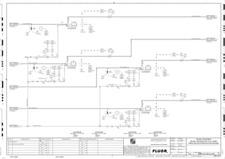 T3
T3
T3
T3
3710
00324
FIT
3710
00324
FI
L, P2
LL, P1
3710
00304
FI
L, P2
LL, P1
3710
00315
PI
3710
00314
FIT
3710
00331
FIT
3710
00311
FIC
3710
00391
II
M
3710
00382
II
3710
00321
FIC
M
3710
00334
FIT
3710
00392
XA
3710
00314
FI
L, P2
LL, P1
3710
00392
HS
J/SP
3710
00335
PI
3710
00305
PI
M
3710
00392
II
3710
00311
FIT
M
3710
00391
XA
3710
00334
FI
L, P2
LL, P1
M
3710
00321
FIT
M
3710
00335
PIT
3710
00382
HS
J/SP
3710
00331
FIC
3710
00325
PIT
3710
00381
II
3710
00304
FIT
3710
00325
PI
M
3710
00381
HS
J/SP
3710
00382
XA
3710
00315
PIT
3710
00305
PIT
3710
00301
FIT
M
3710
00301
FIC
3710
00391
HS
J/SP
3710
00381
XA
L, P2
L, P2
L, P2
TAILING THICKENER U/F
THICKENER NO.1 FEED WELL,
C2-3710-TK-011
2326 3700-25J-002
TAILING THICKENER U/F
THICKENER NO.1 U/F,
C2-3710-TK-011
2330 3700-25J-002
TAILING THICKENER U/F
THICKENER NO.2 FEED WELL,
C2-3710-TK-012
2334 3700-25J-004
TAILING THICKENER U/F
THICKENER NO.3 FEED WELL,
C2-3710-TK-039
2335 3700-25J-006
TAILING THICKENER U/F
THICKENER NO.4 FEED WELL,
C2-3710-TK-040
2336 3700-25J-011
TAILING THICKENER U/F
THICKENER NO.2 U/F,
C2-3710-TK-012
2343 3700-25J-004
TAILING THICKENER U/F
THICKENER NO.3 U/F,
C2-3710-TK-029
2344 3700-25J-006
TAILING THICKENER U/F
THICKENER NO.4 U/F,
C2-3710-TK-030
2345 3700-25J-011
AFD
AFD
FAULT
AFD
FAULT
FAULT
AFD
FAULT
AG
KM
LT
ISSUED FOR CLIENT REVIEW
19-Dec-11
B
RP
NOT USED
05-Jul-11
A
12/19/2011
K. MUNDY
A.GUNSON
A. REGNAULT
L.TAMELIN
12/19/2011
6:11:41
PM
WBS: 3710
B
PIPING AND INSTRUMENTATION DIAGRAM
TAILING THICKENING
3700-25J-003
TAILING THICKENER RECYCLE PUMPS
SIZE:
MATERIAL:
MOTOR:
C2-3710-PP-028
TAILING THICKENER NO. 2 RECYCLE PUMP
ES
3710-SL-1688-R1B-16"-N
3710-WG-1095-C1A-2"-N
3710-SL-1694-R1B-16"-N
SIZE:
MATERIAL:
MOTOR:
C2-3710-PP-039
THICKENER NO. 4 RECYCLE PUMP
3710-SL-1715-R1B-16"-N
3710-SL-1708-R1B-16"-N
SIZE:
MATERIAL:
MOTOR:
C2-3710-PP-027
TAILING THICKENER NO. 1 RECYCLE PUMP
3710-SL-1693-R1B-16"-N
ES
3710-SL-1700-R1B-16"-N
3710-SL-1691-R1B-16"-N
SIZE:
MATERIAL:
MOTOR:
C2-3710-PP-038
THICKENER NO. 3 RECYCLE PUMP
ES
3710-WG-1096-C1A-2"-N
ES
3710-SL-1692-R1B-16"-N
C2-3710-PP-027
3"x2"
3"x2"
3"x2"
3"x2"
2"x1-1/4"
3710
00331
FE
+
3710
00304
FE
+
C2-3710-PP-028
3710
00324
FE
+
3710
00311
FE
+
3710
00314
FE
+
3710
00301
FE
+
3710
00334
FE
+
2"x1-1/4"
16"x12"
2"x1-1/4"
3710
00321
FE
+
3"x2"
C2-3710-PP-038
16"x12"
16"x14"
3"x2"
2"x1-1/4"
3"x2"
16"x14"
16"x14"
16"x12" 16"x14"
3"x2"
16"x12"
3710-WG-1093-C1A-2"-N
3610-WG-1094-C1A-2"-N
3710
00328
XV
+
3710
00339
XV
+
3710
00308
XV
+
3710
00318
XV
+
C2-3710-PP-039
D
4
F
B
A
3
2
1 5 6 8
E
7
C
REV.
APPROVED
CHK.
DES.
REV. DATE REVISION DESCRIPTION
CLIENT
LEAD ENGINEER
SCALE DRAWING NUMBER
CHECK DESIGN CHECK DRAWING
DESIGNED BY DRAWN BY
APPROVAL DATE
APPROVAL DATE
APPROVED
CHK.
DES.
REV. DATE REVISION DESCRIPTION REFERENCE DRAWING No.
1:100
0
1:200
5m
10m
0
5m
10m
15m
20m
1:500
10m
0
20m
30m
40m
50m
1:1000
0
100m
50m
1:20
0
0.5m
1m
1.5m
2m
0
1:25
0.5m
1m
1.5m
1:33
1/3
2.5m
2m
0
1m
2m
3m
0
1:50
1m
2m
3m
4m
5m
CAD FILE NAME: P:0CAD000SPEM**
MODEL UPDATED:
DWG. FILE UPDATED:
MANUAL CHANGES MADE: YES NO YES NO YES NO
PROJECT MANAGER
ENGINEERING MANAGER
AREA PROJECTENGINEER
REFERENCE DRAWINGS
SAFETY SHARE:
APPROVAL DATE
CONTRACT
NO.
SAFETY SHARE :
BA6CVA1.IGR
NOTICE: THIS DRAWING HAS NOT BEEN PUBLISHED AND IS THE SOLE
PROPERTY OF FLUOR AND IS LENT TO THE BORROWER FOR THEIR
CONFIDENTIAL USE ONLY, AND IN CONSIDERATION OF THE LOAN OF THIS
DRAWING, THE BORROWER PROMISES AND AGREES TO RETURN IT UPON
REQUEST AND AGREES THAT IT WILL NOT BE REPRODUCED, COPIED LENT
OR OTHERWISE DISPOSED OF DIRECTLY OR INDIRECTLY, NOR USED FOR
ANY OTHER PURPOSE OTHER THAN WHICH IT IS FURNISHED.
NONE
Apr 2011
240K-C2-
3710
00328
ZS
3710
00339
ZS
3710
00328
XA
3710
00339
XA
OP/CL
OP/CL
MISMATCH
MISMATCH
3710
00318
ZS
3710
00318
XA
OP/CL
MISMATCH
3710
00308
ZS
3710
00308
XA
OP/CL
MISMATCH
GLAND SEAL WATER
3302 3900-25J-023
ES
ES
8"
FI
8"
FI
8"
FI
8"
FI
L,P2
 