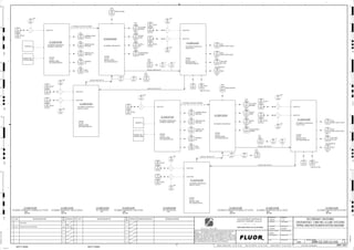 D
4
F
B
A
3
2
1 5 6 8
E
7
C
REV.
APPROVED
CHK.
DES.
REV. DATE REVISION DESCRIPTION
CLIENT
LEAD ENGINEER
SCALE DRAWING NUMBER
CHECK DESIGN CHECK DRAWING
DESIGNED BY DRAWN BY
APPROVAL DATE
APPROVAL DATE
APPROVED
CHK.
DES.
REV. DATE REVISION DESCRIPTION REFERENCE DRAWING No.
1:100
0
1:200
5m
10m
0
5m
10m
15m
20m
1:500
10m
0
20m
30m
40m
50m
1:1000
0
100m
50m
1:20
0
0.5m
1m
1.5m
2m
0
1:25
0.5m
1m
1.5m
1:33
1/3
2.5m
2m
0
1m
2m
3m
0
1:50
1m
2m
3m
4m
5m
CAD FILE NAME: P:0CAD000SPEM**
MODEL UPDATED:
DWG. FILE UPDATED:
MANUAL CHANGES MADE: YES NO YES NO YES NO
PROJECT MANAGER
ENGINEERING MANAGER
AREA PROJECTENGINEER
REFERENCE DRAWINGS
SAFETY SHARE:
APPROVAL DATE
CONTRACT
NO.
SAFETY SHARE :
BA6CVA1.IGR
NOTICE: THIS DRAWING HAS NOT BEEN PUBLISHED AND IS THE SOLE
PROPERTY OF FLUOR AND IS LENT TO THE BORROWER FOR THEIR
CONFIDENTIAL USE ONLY, AND IN CONSIDERATION OF THE LOAN OF THIS
DRAWING, THE BORROWER PROMISES AND AGREES TO RETURN IT UPON
REQUEST AND AGREES THAT IT WILL NOT BE REPRODUCED, COPIED LENT
OR OTHERWISE DISPOSED OF DIRECTLY OR INDIRECTLY, NOR USED FOR
ANY OTHER PURPOSE OTHER THAN WHICH IT IS FURNISHED.
NONE
Apr 2011
240K-C2-
AG
KM
LT
ISSUED FOR CLIENT REVIEW
23-Dec-11
B
NOT USED
A
12/23/2011
K.MUNDY
A.GUNSON
T. OH
L.TAMELIN
12/23/2011
11:43:12
AM
WBS: 3220
B
PIPING AND INSTRUMENTATION DIAGRAM
SECONDARY CRUSHING
3200-25J-040
CRUSHER NO. 7 AND NO. 8 LUBE SYSTEMS
SOCKET
LINER
ECCENTRIC
BUSHING
3220
34084
XA
H,P2
HH,P2
3220
34084
II
3220
34084
HS
FAULT
J/SP
3220
34083
XA
3220
34010
ZI
3220
34083
II
3220
34014
TI
3220
34083
HS
3220
34013
PI
3220
34012
TI
3220
34011
TI
(6 HYDRAULIC HOSES BY VENDOR)
FAULT
J/SP
3220
34082
XA
SIZE:
MOTOR:
C2-3220-CK-027
SECONDARY CRUSHER NO.7 LUBE OIL COOLER
3220
34082
II
C2-3220-CK-027
3220
34082
HS
FAULT
J/SP
3220
34081
XA
3220
34081
II
3220
34081
HS
VENDOR LOAD
CONTROL PANEL
OIL HEATERS (3)
VENDOR PLC
A,B,C
DIRTY
FILTER
FAULT
HYDRAULIC
OIL
V
HYDRAULIC OIL
TANK LEVEL
V
TRAMP RELEASE
PRESSURE
CLAMPING CIRCUIT
PRESSURE
V
H,P2
3220-OLL-1048-S1A-8"-N
H,P2
SIZE:
MOTOR:
C2-3220-LU-027
SECONDARY CRUSHER NO.7 LUBE SYSTEM
L,P2
H,P2
HH,P2
3220-OLL-1050-S1A-3"-N
H,P2
3220
34015
TI
V
L,P2
3220
34015
TIT
SIZE:
MOTOR:
C2-3220-HY-029
SECONDARY CRUSHER NO.7 HYDRAULIC SET SYSTEM
3220
34001
PI
3220
34015
TE
3220-OLL-1049-S1A-3"-N
3220
34002
PI
OP/CL
PUMP #2 DISCH VALVE
3220
34003
LI
OP/CL
PUMP #1 DISCH. VALVE
3220
34004
TI LUBE TANK
OIL LEVEL
3220
34005
PDI
L,P2
LL,P2
H,P2
HH,P2
H,P2
H,P2
HH,P2
H,P2
HH,P2
LUBE OIL FILTER
BOWL POSITION
3220-PP-921
3220-PP-922
3220-FA-082
3220-FA-081
3220-HY-021
SECONDARY CRUSHER NO.7
LUBE OIL COOLER
SECONDARY CRUSHER NO.7
3220
34024
XA
SECONDARY CRUSHER NO.7
LUBE SYSTEM
3220
34023
LI
VENDOR:
P.O. NO.:
MANUFACTURER:
SEE VENDOR DWG NO.:
3220
34022
ZI
VENDOR:
P.O. NO.:
MANUFACTURER:
SEE VENDOR DWG NO.:
3220
34021
ZI
VENDOR:
P.O. NO.:
MANUFACTURER:
SEE VENDOR DWG NO.:
3220
34025
PDI
VENDOR:
P.O. NO.:
MANUFACTURER:
SEE VENDOR DWG NO.:
3220
34026
TI
SECONDARY CRUSHER NO.7
HYDRAULIC POWER UNIT
H,P2
HH,P2
C2-3220-LU-027
FAULT
J/SP
3220
34016
TI
3220
34016
TIT
3220
34085
XA
3220
34016
TE
3220
34085
II
3220
34085
HS
OP/CL
COUNTERSHAFT
BEARING
FAULT
SUPPLY
OIL
J/SP
SOCKET
LINER
ECCENTRIC
BUSHING
3220
34584
XA
H,P2
HH,P2
3220
34584
II
3220
34584
HS
FAULT
J/SP
3220
34583
XA
3220
34510
ZI
3220
34583
II
3220
34514
TI
3220
34583
HS
3220
34513
PI
3220
34512
TI
3220
34511
TI
(6 HYDRAULIC HOSES BY VENDOR)
FAULT
J/SP
3220
34582
XA
SIZE:
MOTOR:
C2-3220-CK-028
SECONDARY CRUSHER NO.8 LUBE OIL COOLER
3220
34582
II
C2-3220-CK-028
3220
34582
HS
FAULT
J/SP
3220
34581
XA
3220
34581
II
3220
34581
HS
VENDOR LOAD
CONTROL PANEL
OIL HEATERS (3)
VENDOR PLC
A,B,C
DIRTY
FILTER
FAULT
HYDRAULIC
OIL
V
HYDRAULIC OIL
TANK LEVEL
V
TRAMP RELEASE
PRESSURE
CLAMPING CIRCUIT
PRESSURE
V
H,P2
3220-OLL-1051-S1A-8"-N
H,P2
SIZE:
MOTOR:
C2-3220-LU-028
SECONDARY CRUSHER LUBE NO.8 SYSTEM
L,P2
H,P2
HH,P2
3220-OLL-1053-S1A-3"-N
H,P2
3220
34515
TI
V
L,P2
3220
34515
TIT
SIZE:
MOTOR:
C2-3220-HY-030
SECONDARY CRUSHER NO.8 HYDRAULIC SET SYSTEM
3220
34501
PI
3220
34515
TE
3220-OLL-1052-S1A-3"-N
3220
34502
PI
OP/CL
PUMP #2 DISCH VALVE
3220
34503
LI
OP/CL
PUMP #1 DISCH. VALVE
3220
34504
TI LUBE TANK
OIL LEVEL
3220
34505
PDI
L,P2
LL,P2
H,P2
HH,P2
H,P2
H,P2
HH,P2
H,P2
HH,P2
LUBE OIL FILTER
BOWL POSITION
3220-PP-921
3220-PP-922
3220-FA-082
3220-FA-081
3220-HY-021
SECONDARY CRUSHER NO.8
LUBE OIL COOLER
SECONDARY CRUSHER NO.8
3220
34524
XA
SECONDARY CRUSHER NO.8
LUBE SYSTEM
3220
34523
LI
VENDOR:
P.O. NO.:
MANUFACTURER:
SEE VENDOR DWG NO.:
3220
34522
ZI
VENDOR:
P.O. NO.:
MANUFACTURER:
SEE VENDOR DWG NO.:
3220
34521
ZI
VENDOR:
P.O. NO.:
MANUFACTURER:
SEE VENDOR DWG NO.:
3220
34525
PDI
VENDOR:
P.O. NO.:
MANUFACTURER:
SEE VENDOR DWG NO.:
3220
34526
TI
HYDRAULIC POWER UNIT
H,P2
HH,P2
C2-3220-LU-028
C2-3220-HY-030
FAULT
J/SP
3220
34516
TI
3220
34516
TIT
3220
34585
XA
3220
34516
TE
3220
34585
II
3220
34585
HS
OP/CL
COUNTERSHAFT
BEARING
FAULT
SUPPLY
OIL
J/SP
SECONDARY CRUSHER NO.8
C2-3220-HY-029
C2-3220-CR-023
SIZE:
C2-3220-CR-023
SEC CRUSHER NO.7
SIZE:
C2-3220-CR-024
SEC CRUSHER NO.8
C2-3220-CR-024
 