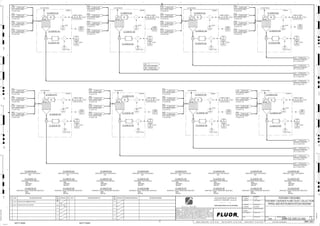 M
M M
M
M M
M M
3230
06404
PDAH
3230
06402
PDAH
3230
06403
PDAH
3230
06487
HS
ST/SP
3230
06485
II
3230
06488
XA
3230
06488
II
3230
06483
HS
ST/SP
3230
06485
HS
ST/SP
3230
06482
HS
3230
06495
XA
3230
06484
HS
3230
06493
II
3230
06486
HS
3230
06494
XA
3230
06492
HS
3230
06495
II
3230
06497
XA
3230
06493
HS
ST/SP
3230
06496
II
3230
06489
II
3230
06496
XA
3230
06489
HS
ST/SP
3230
06495
HS
ST/SP
3230
06488
HS
3230
06483
XA
3230
06482
XA
3230
06484
II
3230
06498
XA
3230
06499
XA
3230
06497
II
3230
06494
HS
3230
06498
II
3230
06485
XA
3230
06496
HS
3230
06497
HS
ST/SP
3230
06484
XA
3230
06486
II
3230
06482
II
3230
06492
II
3230
06487
XA
3230
06493
XA
3230
06499
HS
ST/SP
3240
06498
HS
3230
06486
XA
VENDOR
3230
06499
II
3230
06492
XA
3230
06487
II
3230
06483
II
3230
06494
II
3230
06489
XA
DUST
DUST CONTROL POINTS,
CV-3230-CV-050
4181 3200-25J-049
DUST
DUST CONTROL POINTS,
C2-3230-CV-051
4182 3200-25J-051
DUST
DUST CONTROL POINTS,
C2-3230-CV-052
4183 3200-25J-053
HPGR DISCH. CONVEYOR
NO.1, C2-3230-CV-017
4162 3200-25J-073
HPGR DISCH. CONVEYOR
NO.1, C2-3230-CV-017
4163 3200-25J-073
DUST
DUST CONTROL POINTS
C2-3230-ST-184
4167 3200-25J-054
DUST
DUST CONTROL POINTS,
C2-3230-CV-053
4184 3200-25J-055
DUST COLLECTION POINTS
3300 3200-25J-076
DUST
DUST CONTROL POINTS
C2-3230-ST-216
1997 3200-25J-051
DUST
DUST CONTROL POINTS
C2-3230-ST-183
2053 3200-25J-052
DUST
DUST CONTROL POINTS
C2-3230-CR-015
4178 3200-25J-049
DUST
DUST CONTROL POINTS
C2-3230-CR-016
4179 3200-25J-051
DUST
DUST CONTROL POINTS
C2-3230-CR-017
4180 3200-25J-053
DUST
DUST CONTROL POINTS
C2-3230-ST-194
2126 3200-25J-062
DUST
DUST CONTROL POINTS
C2-3230-CR-018
4170 3200-25J-055
DUST
DUST CONTROL POINTS
C2-3230-ST-182
2025 3200-25J-050
DUST
DUST CONTROL POINTS
C2-3230-ST-181
1356 3200-25J-048
DUST CONTROL POINTS
C2-3230-ST-191
2108 3200-25J-056
DUST CONTROL POINTS
C2-3230-ST-193
2124 3200-25J-060
HPGR DISCH. CONVEYOR
NO.1, C2-3230-CV-017
4155 3200-25J-073
DUST
DUST CONTROL POINTS
C2-3230-ST-217
2012 3200-25J-053
HPGR DISCH. CONVEYOR
NO.1, C2-3230-CV-017
4158 3200-25J-073
DUST
DUST CONTROL POINTS
C2-3230-ST-225
2051 3200-25J-057
DUST CONTROL POINTS
C2-3230-ST-192
2117 3200-25J-058
DUST
DUST CONTROL POINTS
C2-3230-ST-218
2033 3200-25J-055
DUST
DUST CONTROL POINTS
C2-3230-ST-227
2078 3200-25J-061
DUST
DUST CONTROL POINTS
C2-3230-ST-226
2067 3200-25J-059
DUST COLLECTOR POINTS
3254
DUST
DUST CONTROL POINTS
C2-3230-ST-228
2110 3200-25J-063
DUST
DUST CONTROL POINTS
C2-3230-ST-215
1826 3200-25J-049
VENDOR
VENDOR
FAULT
ST/SP
FAULT
FAULT FAULT
ST/SP
FAULT
FAULT
FAULT
ST/SP ST/SP
FAULT
FAULT
FAULT
FAULT
ST/SP
ST/SP
FAULT
FAULT
FAULT
FAULT
ST/SP
FAULT
ST/SP
SIZE:
C2-3230-FA-193
HPGR DUST COLLECTOR FAN NO.7
SIZE:
C2-3230-FA-192
HPGR DUST COLLECTOR FAN NO.6
SIZE:
MATERIAL:
MOTOR:
C2-3230-DC-193
HPGR DUST COLLECTOR NO.7
C2-3230-DC-162
SIZE:
MATERIAL:
MOTOR:
C2-3230-DC-079
HPGR DUST COLLECTOR NO.8
TO ATMOSPHERE
C2-3230-FA-162
SIZE:
MATERIAL:
MOTOR:
C2-3230-DC-192
HPGR DUST COLLECTOR NO.6
SIZE:
MOTOR:
C2-3230-ZV-079
HPGR DUST COLLECTOR ROTARY VALVE NO.8
SIZE:
C2-3230-FA-191
HPGR DUST COLLECTOR FAN NO.5
SIZE:
MATERIAL:
MOTOR:
C2-3230-DC-161
HPGR DUST COLLECTOR NO.1
C2-3230-ZV-079
SIZE:
MATERIAL:
MOTOR:
C2-3230-DC-191
HPGR DUST COLLECTOR NO.5
C2-3230-FA-163
C2-3230-FA-102
C2-3230-FA-191
SIZE:
MOTOR:
C2-3230-ZV-192
HPGR DUST COLLECTOR ROTARY VALVE NO.6
SIZE:
MOTOR:
C2-3230-ZV-191
HPGR DUST COLLECTOR ROTARY VALVE NO.5
TO ATMOSPHERE
TO ATMOSPHERE
SIZE:
MOTOR:
C2-3230-ZV-193
HPGR DUST COLLECTOR ROTARY VALVE NO.7
SIZE:
C2-3230-FA-161
HPGR DUST COLLECTOR FAN NO.1
C2-3230-ZV-193
C2-3230-DC-191
SIZE:
C2-3230-FA-102
HPGR DUST COLLECTOR FAN NO.8
C2-3230-DC-192
SIZE:
C2-3230-FA-041
HPGR DUST COLLECTOR FAN NO.4
SIZE:
C2-3230-FA-163
HPGR DUST COLLECTOR FAN NO.3
C2-3230-ZV-192
C2-3230-DC-041
C2-3230-ZV-191
TO ATMOSPHERE
C2-3230-FA-041
AG
KM
LT
ISSUED FOR CLIENT REVIEW
23-Dec-11
B
RP
ISSUED FOR COMBINED REVIEW
13-Jul-11
A
12/23/2011
K. MUNDY
A. GUNSON
T. OH
L. TAMELIN
12/23/2011
3:06:46
PM
WBS: 3230
B
PIPING AND INSTRUMENTATION DIAGRAM
TERTIARY CRUSHING
3200-25J-064
TERTIARY CRUSHER PLANT DUST COLLECTION
SIZE:
C2-3230-FA-162
HPGR DUST COLLECTOR FAN NO.2
SIZE:
MATERIAL:
MOTOR:
C2-3230-DC-041
HPGR DUST COLLECTOR NO.4
C2-3230-DC-161
SIZE:
MATERIAL:
MOTOR:
C2-3230-DC-163
HPGR DUST COLLECTOR NO.3
SIZE:
MATERIAL:
MOTOR:
C2-3230-DC-162
HPGR DUST COLLECTOR NO.2
SIZE:
MOTOR:
C2-3230-ZV-161
HPGR DUST COLLECTOR ROTARY VALVE NO.1
SIZE:
MOTOR:
C2-3230-ZV-086
HPGR DUST COLLECTOR ROTARY VALVE NO.4
SIZE:
MOTOR:
C2-3230-ZV-162
HPGR DUST COLLECTOR ROTARY VALVE NO.2
C2-3230-ZV-163
C2-3230-ZV-162
C2-3230-ZV-161
C2-3230-DC-193
TO ATMOSPHERE
C2-3230-FA-193
C2-3230-DC-163
C2-3230-DC-079
TO ATMOSPHERE
TO ATMOSPHERE
C2-3230-FA-192
SIZE:
MOTOR:
C2-3230-ZV-163
HPGR DUST COLLECTOR ROTARY VALVE NO.3
C2-3230-ZV-086
TO ATMOSPHERE
C2-3230-FA-161
D
4
F
B
A
3
2
1 5 6 8
E
7
C
REV.
APPROVED
CHK.
DES.
REV. DATE REVISION DESCRIPTION
CLIENT
LEAD ENGINEER
SCALE DRAWING NUMBER
CHECK DESIGN CHECK DRAWING
DESIGNED BY DRAWN BY
APPROVAL DATE
APPROVAL DATE
APPROVED
CHK.
DES.
REV. DATE REVISION DESCRIPTION REFERENCE DRAWING No.
1:100
0
1:200
5m
10m
0
5m
10m
15m
20m
1:500
10m
0
20m
30m
40m
50m
1:1000
0
100m
50m
1:20
0
0.5m
1m
1.5m
2m
0
1:25
0.5m
1m
1.5m
1:33
1/3
2.5m
2m
0
1m
2m
3m
0
1:50
1m
2m
3m
4m
5m
CAD FILE NAME: P:0CAD000SPEM**
MODEL UPDATED:
DWG. FILE UPDATED:
MANUAL CHANGES MADE: YES NO YES NO YES NO
PROJECT MANAGER
ENGINEERING MANAGER
AREA PROJECTENGINEER
REFERENCE DRAWINGS
SAFETY SHARE:
APPROVAL DATE
CONTRACT
NO.
SAFETY SHARE :
BA6CVA1.IGR
NOTICE: THIS DRAWING HAS NOT BEEN PUBLISHED AND IS THE SOLE
PROPERTY OF FLUOR AND IS LENT TO THE BORROWER FOR THEIR
CONFIDENTIAL USE ONLY, AND IN CONSIDERATION OF THE LOAN OF THIS
DRAWING, THE BORROWER PROMISES AND AGREES TO RETURN IT UPON
REQUEST AND AGREES THAT IT WILL NOT BE REPRODUCED, COPIED LENT
OR OTHERWISE DISPOSED OF DIRECTLY OR INDIRECTLY, NOR USED FOR
ANY OTHER PURPOSE OTHER THAN WHICH IT IS FURNISHED.
NONE
Apr 2011
240K-C2-
3230
06401
PDAH
VENDOR
3230
06414
PDAH
VENDOR
DUST
DUST CONTROL POINTS
C2-3230-CR-027
4185 3200-25J-061
DUST
DUST CONTROL POINTS
C2-3230-CR-028
4186 3200-25J-063
DUST
DUST CONTROL POINTS
C2-3230-CR-025
4187 3200-25J-057
3230
06413
PDAH
VENDOR
DUST
DUST CONTROL POINTS
C2-3230-CR-026
4190 3200-25J-059
VENDOR
DUST
DUST CONTROL POINTS
C2-3230-CV-054
4194 3200-25J-057
DUST
DUST CONTROL POINTS
C2-3230-CV-056
4195 3200-25J-061
DUST
DUST CONTROL POINTS
C2-3230-CV-055
4197 3200-25J-059
VENDOR
DUST
DUST CONTROL POINTS
C2-3230-CV-057
4248 3200-25J-063
3230
06412
PDAH
3230
06411
PDAH
HPGR DISCH. CONVEYOR
NO.2, C2-3230-CV-018
4224 3200-25J-074
HPGR DISCH. CONVEYOR
NO.2, C2-3230-CV-018
4225 3200-25J-074
HPGR DISCH. CONVEYOR
NO.2, C2-3230-CV-018
4226 3200-25J-074
HPGR DISCH. CONVEYOR
NO.2, C2-3230-CV-018
4227 3200-25J-074
 
