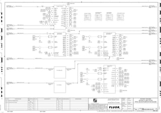 D
4
F
B
A
3
2
1 5 6 8
E
7
C
REV.
APPROVED
CHK.
DES.
REV. DATE REVISION DESCRIPTION
CLIENT
LEAD ENGINEER
SCALE DRAWING NUMBER
CHECK DESIGN CHECK DRAWING
DESIGNED BY DRAWN BY
APPROVAL DATE
APPROVAL DATE
APPROVED
CHK.
DES.
REV. DATE REVISION DESCRIPTION REFERENCE DRAWING No.
1:100
0
1:200
5m
10m
0
5m
10m
15m
20m
1:500
10m
0
20m
30m
40m
50m
1:1000
0
100m
50m
1:20
0
0.5m
1m
1.5m
2m
0
1:25
0.5m
1m
1.5m
1:33
1/3
2.5m
2m
0
1m
2m
3m
0
1:50
1m
2m
3m
4m
5m
CAD FILE NAME: P:0CAD000SPEM**
MODEL UPDATED:
DWG. FILE UPDATED:
MANUAL CHANGES MADE: YES NO YES NO YES NO
PROJECT MANAGER
ENGINEERING MANAGER
AREA PROJECTENGINEER
REFERENCE DRAWINGS
SAFETY SHARE:
APPROVAL DATE
CONTRACT
NO.
SAFETY SHARE :
BA6CVA1.IGR
NOTICE: THIS DRAWING HAS NOT BEEN PUBLISHED AND IS THE SOLE
PROPERTY OF FLUOR AND IS LENT TO THE BORROWER FOR THEIR
CONFIDENTIAL USE ONLY, AND IN CONSIDERATION OF THE LOAN OF THIS
DRAWING, THE BORROWER PROMISES AND AGREES TO RETURN IT UPON
REQUEST AND AGREES THAT IT WILL NOT BE REPRODUCED, COPIED LENT
OR OTHERWISE DISPOSED OF DIRECTLY OR INDIRECTLY, NOR USED FOR
ANY OTHER PURPOSE OTHER THAN WHICH IT IS FURNISHED.
NONE
Apr 2011
240K-C2-
3230
39311
XS
3230
39311
XL
3230
39312
XS
3230
39312
XL
3230
39313
LAH
3230
39314
PAH
3230
39315
XS
3230
39315
XL
3230
39316
SI
3230
39317
SI
3230
39318
VI
3230
39319
LAHH
3230
39301
TI
3230
39302
TI
3230
39303
TI
3230
39304
TI
3230
39305
ZA
3230
39306
ZA
3230
39307
ZA
3230
39308
ZA
3230
39309
ZI
3230
39310
ZI
P2
P2
P2
H, P2
HH, P2
H, P2
H, P2
H, P2
GUIDE RAIL
LUBE
BEARING
LUBE
LUBE OIL
TANK
BEARING
LUBE
BEARING LUBE
SYSTEM MAIN
FIXED ROOL
MOVABLE ROLL
GEAR BOX
FEED
MOVABLE ROLL
LEFT
FIXED ROLL
LEFT
MOVABLE ROLL
RIGHT
FIXED ROLL
RIGHT
MOVABLE ROLL
LEFT
MOVABLE ROLL
LEFT
MOVABLE ROLL
LEFT
MOVABLE ROLL
RIGHT
MOVABLE ROLL
RIGHT
MOVABLE ROLL
RIGHT
T1
T1
3230
39514
PA
3230
39519
JDAH
3230
39517
SI
3230
39501
TI
P2
H, P2
3230
39502
TI H, P2
3230
39503
TI H, P2
3230
39504
TI H, P2
3230
39505
TI H, P2
3230
39506
TI H, P2
3230
39507
TI H, P2
3230
39508
ZAH
3230
39509
ZAH
3230
39510
XL
3230
39510
XS
3230
39513
PDAH
LUBE OIL
PUMP
LUBE OIL
PRESSURE
FIXED ROLL
MOTOR
FIXED/MOVABLE
ROLL POWER
MOTOR SPEED
OIL SUMP
MOTOR
BEARING
GEAR BOX
BEARING
MOTOR
BEARING
MOTOR
WINDING
MOTOR
WINDING
MOTOR
WINDING
MOTOR
COUPLING
MOTOR
COUPLING
GEAR LUBE
OIL
LUBE OIL
FILTER
3230
39581
II
3230
39581
HS
J/SP
3230
39582
II
3230
39582
XA
3230
39582
HS
J/SP
T1
T1
3230
39414
PA
3230
39418
ZI
3230
39419
ZI
3230
39401
TI H, P2
3230
39602
TI H, P2
3230
39403
TI H, P2
3230
39404
TI H, P2
3230
39405
TI H, P2
3230
39406
TI H, P2
3230
39407
TI H, P2
3230
39408
ZAH
3230
39409
ZAH
3230
39410
XL
3230
39410
XS
3230
39413
PDAH
LUBE OIL
PUMP
LUBE OIL
PRESSURE
FIXED ROLL
MOTOR
MOVABLE ROLL
LEFT POSITION
MOTOR SPEED
OIL SUMP
MOTOR
BEARING
GEAR BOX
BEARING
MOTOR
BEARING
MOTOR
WINDING
MOTOR
WINDING
MOTOR
WINDING
MOTOR
COUPLING
MOTOR
COUPLING
GEAR LUBE
OIL
LUBE OIL
FILTER
3230
39481
II
3230
39481
XA
3230
39481
HS
J/SP
3230
39482
II
3230
39482
XA
3230
39482
HS
J/SP
T1
T1
3230
39614
PI
3230
39615
PI
3230
39616
XS
3230
39616
XL
3230
39618
XS
3230
39618
XL
3230
39617
PAH
3230
39619
PDAH
3230
39613
PDAH
3230
39601
LAL
3230
39602
LAH
3230
39605
XL
3230
39605
XS
3230
39603
XL
3230
39603
XS
3230
39604
XL
3230
39604
XS
3230
39606
XL
3230
39606
XS
3230
39607
XL
3230
39607
XS
3230
39608
XL
3230
39608
XS
3230
39609
XL
3230
39609
XS
3230
39610
TI
3230
39417
SI
MOVABLE ROLL
RIGHT POSITION
H, P2
P2
P2
P2
P2
H, P2
H, P2
A-B
HYDRAULIC SYST.
LEFT
HYDRAULIC SYST.
RIGHT
HYDRAULIC
PUMP A
HYDRAULIC
PUMP B
SOLENOID Y2
OIL FILTER
SOLENOID Y1
OIL FILTER LEFT
OIL FILTER RIGHT
OIL TANK
OIL TANK
SOLENOID Y4
BLOCK VALVE
SOLENOID Y8
SOLENOID Y11
SOLENOID Y3
SOLENOID Y9
BLOCK VALVE
HYDRAULIC
OIL TEMP.
3230
39682
II
3230
39682
XA
3230
39682
HS
J/SP
3230
39681
II
3230
39681
XA
3230
39681
HS
J/SP
3230-AI-1125-G1A-1/2"-N 1/2"x1/4"
3"x2"
3200-WF-1332-C1A-1-1/2"-N
3200-WF-1331-C1A-2"-N
CR-028 ROLL CONTROLS.
CR-028 FIXED ROLL
DRIVE CONTROLS
CR-028 MOVABLE ROLL
DRIVE CONTROLS
CR-028 HYDRAULIC
SYSTEM
P.O NO.:
VENDOR DWG NO.:
VENDOR:
P.O NO.:
VENDOR DWG NO.:
VENDOR:
P.O NO.:
VENDOR DWG NO.:
VENDOR:
P.O NO.:
VENDOR DWG NO.:
VENDOR:
CR-028 ROLL CONTROLS
CR-028 MOVABLE ROLL
DRIVE CONTROLS
CR-028 FIXED ROLL
DRIVE CONTROLS CR-028 HYDRAULIC SYSTEM
AFD - MOVABLE ROLL
AFD - FIXED ROLL
HOSE BY VENDOR
32 MM ID
HOSE BY VENDOR
32 MM ID
HOSE BY VENDOR
32 MM ID
HOSE BY VENDOR
32 MM ID
INSTRUMENT AIR
3125 3900-25J-022
CLOSED LOOP CWS
HEADER
3126 3200-25J-083
CLOSED LOOP CWR
HEADER
3127 3200-25J-084
AG
KM
LT
ISSUED FOR CLIENT REVIEW
23-Dec-11
B
RP
ISSUED FOR COMBINED REVIEW
19-Jul-11
A
12/23/2011
K.MUNDY
A.GUNSON
T. OH
L.TAMELIN
12/23/2011
2:57:24
PM
WBS: 3230
B
PIPING AND INSTRUMENTATION DIAGRAM
TERTIARY CRUSHING
3200-25J-072
HPGR NO. 8 LUBE SYSTEM
3230
39581
XA FAULT
FAULT FAULT
FAULT
FAULT
FAULT
P2
3230
39625
XA COMMON ALARM
3230
39425
XA COMMON ALARM
3230
39525
XA COMMON ALARM
3230
39325
XA COMMON ALARM
H, P2
CLOSED LOOP CWS
HEADER
4079 3200-25J-083
CLOSED LOOP CWS
HEADER
4086 3200-25J-083
CLOSED LOOP CWS
HEADER
4081 3200-25J-083
CLOSED LOOP CWS
HEADER
4087 3200-25J-083
CLOSED LOOP CWS
HEADER
4080 3200-25J-083
CLOSED LOOP CWR
HEADER
4088 3200-25J-084
CLOSED LOOP CWR
HEADER
4085 3200-25J-084
CLOSED LOOP CWR
HEADER
4084 3200-25J-084
CLOSED LOOP CWR
HEADER
4083 3200-25J-084
CLOSED LOOP CWR
HEADER
4082 3200-25J-084
3200-WF-1328-C1A-2"-N
3200-WF-1329-C1A-2"-N
3200-WF-1189-C1A-3"-N
3200-WF-1331-C1A-2"-N
3200-WF-1332-C1A-1-1/2"-N
3200-WF-1330-C1A-1-1/2"-N
3230-WF-1338-C1A-2"-N
3230-WF-1337-C1A-2"-N
3230-WF-1334-C1A-2"-N
3230-WF-1335-C1A-2"-N
3230-WF-1339-C1A-1-1/2"-N
3230-WF-1336-C1A-1-1/2"-N
 