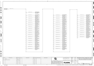 D
4
F
B
A
3
2
1 5 6 8
E
7
C
REV.
APPROVED
CHK.
DES.
REV. DATE REVISION DESCRIPTION
CLIENT
LEAD ENGINEER
SCALE DRAWING NUMBER
CHECK DESIGN CHECK DRAWING
DESIGNED BY DRAWN BY
APPROVAL DATE
APPROVAL DATE
APPROVED
CHK.
DES.
REV. DATE REVISION DESCRIPTION REFERENCE DRAWING No.
1:100
0
1:200
5m
10m
0
5m
10m
15m
20m
1:500
10m
0
20m
30m
40m
50m
1:1000
0
100m
50m
1:20
0
0.5m
1m
1.5m
2m
0
1:25
0.5m
1m
1.5m
1:33
1/3
2.5m
2m
0
1m
2m
3m
0
1:50
1m
2m
3m
4m
5m
CAD FILE NAME: P:0CAD000SPEM**
MODEL UPDATED:
DWG. FILE UPDATED:
MANUAL CHANGES MADE: YES NO YES NO YES NO
PROJECT MANAGER
ENGINEERING MANAGER
AREA PROJECTENGINEER
REFERENCE DRAWINGS
SAFETY SHARE:
APPROVAL DATE
CONTRACT
NO.
SAFETY SHARE :
BA6CVA1.IGR
NOTICE: THIS DRAWING HAS NOT BEEN PUBLISHED AND IS THE SOLE
PROPERTY OF FLUOR AND IS LENT TO THE BORROWER FOR THEIR
CONFIDENTIAL USE ONLY, AND IN CONSIDERATION OF THE LOAN OF THIS
DRAWING, THE BORROWER PROMISES AND AGREES TO RETURN IT UPON
REQUEST AND AGREES THAT IT WILL NOT BE REPRODUCED, COPIED LENT
OR OTHERWISE DISPOSED OF DIRECTLY OR INDIRECTLY, NOR USED FOR
ANY OTHER PURPOSE OTHER THAN WHICH IT IS FURNISHED.
NONE
Apr 2011
240K-C2-
COOLING WATER SYSTEM
PLANT AIR COMPRESSOR,
C2-3220-CO-021/022
2978 3200-25J-017
COOLING WATER SYSTEM
FIXED ROLL CONTROLS,
C2-3230-CR-015
3082 3200-25J-065
COOLING WATER SYSTEM
FIXED ROLL CONTROLS,
C2-3230-CR-016
3107 3200-25J-066
COOLING WATER SYSTEM
FIXED ROLL CONTROLS,
C2-3230-CR-017
3110 3200-25J-067
COOLING WATER SYSTEM
FIXED ROLL CONTROLS,
C2-3230-CR-018
3113 3200-25J-068
COOLING WATER SYSTEM
FIXED ROLL CONTROLS,
C2-3230-CR-025
3117 3200-25J-069
COOLING WATER SYSTEM
FIXED ROLL CONTROLS,
C2-3230-CR-026
3120 3200-25J-070
COOLING WATER SYSTEM
FIXED ROLL CONTROLS,
C2-3230-CR-027
3123 3200-25J-071
COOLING WATER SYSTEM
AFD FIXED ROLL,
C2-3230-CR-028
3126 3200-25J-072
CLOSED LOOP CWS
C2-3230-PP-767/768
4004 3200-25J-081
COOLING WATER SYSTEM
ROLL CONTROLS,
C2-3230-CR-015
4007 3200-25J-065
COOLING WATER SYSTEM
ROLL CONTROLS,
C2-3230-CR-015
4008 3200-25J-065
COOLING WATER SYSTEM
MOVEABLE ROLL CONTROLS,
C2-3230-CR-015
4009 3200-25J-065
COOLING WATER SYSTEM
AFD MOVEABLE ROLL,
C2-3230-CR-015
4010 3200-25J-065
COOLING WATER SYSTEM
AFD FIXED ROLL,
C2-3230-CR-015
4011 3200-25J-065
COOLING WATER SYSTEM
AFD FIXED ROLL,
C2-3230-CR-016
4017 3200-25J-066
COOLING WATER SYSTEM
AFD MOVEABLE ROLL,
C2-3230-CR-016
4018 3200-25J-066
COOLING WATER SYSTEM
MOVEABLE ROLL CONTROLS,
C2-3230-CR-016
4019 3200-25J-066
COOLING WATER SYSTEM
ROLL CONTROLS,
3230-CR-016
4020 3200-25J-066
COOLING WATER SYSTEM
ROLL CONTROLS,
3230-CR-016
4022 3200-25J-066
COOLING WATER SYSTEM
AFD FIXED ROLL,
C2-3230-CR-017
4029 3200-25J-067
COOLING WATER SYSTEM
ROLL CONTROLS,
C2-3230-CR-017
4031 3200-25J-067
COOLING WATER SYSTEM
ROLL CONTROLS,
C2-3230-CR-017
4032 3200-25J-067
COOLING WATER SYSTEM
MOVEABLE ROLL CONTROLS,
C2-3230-CR-017
4033 3200-25J-067
COOLING WATER SYSTEM
AFD MOVEABLE ROLL,
C2-3230-CR-017
4036 3200-25J-067
COOLING WATER SYSTEM
ROLL CONTROLS,
C2-3230-CR-018
4041 3200-25J-068
COOLING WATER SYSTEM
AFD MOVEABLE ROLL,
C2-3230-CR-018
4042 3200-25J-068
COOLING WATER SYSTEM
MOVEABLE ROLL CONTROLS,
C2-3230-CR-018
4043 3200-25J-068
COOLING WATER SYSTEM
ROLL CONTROLS,
C2-3230-CR-018
4046 3200-25J-068
COOLING WATER SYSTEM
AFD FIXED ROLL,
C2-3230-CR-018
4047 3200-25J-068
COOLING WATER SYSTEM
ROLL CONTROLS,
C2-3230-CR-025
4049 3200-25J-069
COOLING WATER SYSTEM
AFD MOVEABLE ROLL,
C2-3230-CR-025
4050 3200-25J-069
COOLING WATER SYSTEM
MOVEABLE ROLL CONTROLS,
C2-3230-CR-025
4051 3200-25J-069
COOLING WATER SYSTEM
ROLL CONTROLS,
C2-3230-CR-025
4055 3200-25J-069
COOLING WATER SYSTEM
AFD FIXED ROLL,
C2-3230-CR-025
4056 3200-25J-069
COOLING WATER SYSTEM
ROLL CONTROLS,
C2-3230-CR-026
4061 3200-25J-070
COOLING WATER SYSTEM
ROLL CONTROLS,
C2-3230-CR-026
4062 3200-25J-070
COOLING WATER SYSTEM
AFD MOVEABLE ROLL,
C2-3230-CR-026
4063 3200-25J-070
COOLING WATER SYSTEM
MOVEABLE ROLL CONTROLS,
C2-3230-CR-026
4066 3200-25J-070
COOLING WATER SYSTEM
AFD FIXED ROLL,
C2-3230-CR-026
4068 3200-25J-070
COOLING WATER SYSTEM
ROLL CONTROLS,
C2-3230-CR-027
4069 3200-25J-071
COOLING WATER SYSTEM
MOVEABLE ROLL CONTROLS,
C2-3230-CR-027
4070 3200-25J-071
COOLING WATER SYSTEM
ROLL CONTROLS,
C2-3230-CR-027
4073 3200-25J-071
COOLING WATER SYSTEM
AFD FIXED ROLL,
C2-3230-CR-027
4075 3200-25J-071
COOLING WATER SYSTEM
AFD MOVEABLE ROLL,
C2-3230-CR-027
4076 3200-25J-071
COOLING WATER SYSTEM
ROLL CONTROLS,
C2-3230-CR-028
4079 3200-25J-072
COOLING WATER SYSTEM
ROLL CONTROLS,
C2-3230-CR-028
4080 3200-25J-072
COOLING WATER SYSTEM
FIXED ROLL CONTROLS,
C2-3230-CR-028
4081 3200-25J-072
COOLING WATER SYSTEM
MOVEABLE ROLL CONTROLS,
C2-3230-CR-028
4086 3200-25J-072
COOLING WATER SYSTEM
AFD MOVEABLE ROLL,
C2-3230-CR-028
4087 3200-25J-072
3230-WF-1227-C1A-6"-N
AG
KM
LT
ISSUED FOR CLIENT REVIEW
25-Jan-12
B
NOT USED
A
1/25/2012
K.MUNDY
A.GUNSON
T. OH
L.TAMELIN
1/25/2012
1:33:51
PM
WBS: 3200
B
PIPING AND INSTRUMENTATION DIAGRAM
SECONDARY/TERTIARY CRUSHING AND CONVEYING
3200-25J-083
CLOSED LOOP COOLING WATER SYSTEM DIS.
3230-WF-1244-C1A-2"-N
3230-WF-1245-C1A-2"-N
3230-WF-1249-C1A-2"-N
3230-WF-1247-C1A-2"-N
3230-WF-1248-C1A-1-1/2"-N
3230-WF-1246-C1A-1-1/2"-N
3230-WF-1181-C1A-4"-N
3230-WF-1256-C1A-2"-N
3230-WF-1257-C1A-2"-N
3230-WF-1261-C1A-2"-N
3230-WF-1259-C1A-2"-N
3230-WF-1260-C1A-1-1/2"-N
3230-WF-1258-C1A-1-1/2"-N
3230-WF-1268-C1A-2"-N
3230-WF-1269-C1A-2"-N
3230-WF-1273-C1A-2"-N
3230-WF-1271-C1A-2"-N
3230-WF-1272-C1A-1-1/2"-N
3230-WF-1270-C1A-1-1/2"-N
3230-WF-1282-C1A-1-1/2"-N
3230-WF-1284-C1A-1-1/2"-N
3230-WF-1283-C1A-2"-N
3230-WF-1285-C1A-2"-N
3230-WF-1281-C1A-2"-N
3230-WF-1280-C1A-2"-N
3230-WF-1294-C1A-1-1/2"-N
3230-WF-1296-C1A-1-1/2"-N
3230-WF-1295-C1A-2"-N
3230-WF-1297-C1A-2"-N
3230-WF-1293-C1A-2"-N
3230-WF-1292-C1A-2"-N
3230-WF-1304-C1A-2"-N
3230-WF-1305-C1A-2"-N
3230-WF-1309-C1A-2"-N
3230-WF-1307-C1A-2"-N
3230-WF-1308-C1A-1-1/2"-N
3230-WF-1306-C1A-1-1/2"-N
3230-WF-1316-C1A-2"-N
3230-WF-1317-C1A-2"-N
3230-WF-1321-C1A-2"-N
3230-WF-1319-C1A-2"-N
3230-WF-1320-C1A-1-1/2"-N
3230-WF-1318-C1A-1-1/2"-N
3230-WF-1328-C1A-2"-N
3230-WF-1329-C1A-2"-N
3230-WF-1333-C1A-2"-N
3230-WF-1331-C1A-2"-N
3230-WF-1332-C1A-1-1/2"-N
3230-WF-1330-C1A-1-1/2"-N
 