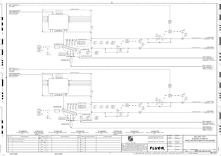 T1
T1
M
3310
00301
FIC
3310
00304
LAH
3310
00303
VSL
3310
00301
FIT
3310
00322
FIT
3310
00321
FIT
3310
00321
FFFIC
M
3310
00323
VAL
3310
00324
LAH
3310
00303
VAL
M
3310
00301
FFFIC
3310
00323
VT
3310
00381
XA
3310
00381
II
3310
00323
VSL
3310
00323
VE
3310
00324
LSH
3310
00321
FIC
3310
00302
FIC
3310
00304
LSH
3310
00391
II
3310
00381
HS
M
3310
00303
VT
3310
00391
XA
3310
00322
FIC
3310
00303
VE
3310
00302
FIT
3310
00391
HS
PROCESS WATER
1301
3900-25J-014
PROCESS WATER
1302
3900-25J-014
BALL MILL SCREEN O/S
BALL MILL SCREEN OVERSIZE
CONVEYOR NO. 1,
1308 3300-25J-020
PROCESS WATER
1303
3900-25J-014
C2-3310-CV-061
FEED TONNAGE
3310-WI-00230,
1299 3300-25J-002
PROCESS WATER
1300
3900-25J-014
BALL MILL SCREEN U/S
PRIMARY CYCLONE FEED
SUMP NO. 1, C2-3310-BX-101
1310 3300-25J-022
BALL MILL SCREEN U/S
PRIMARY CYCLONE FEED
SUMP NO. 1, C2-3310-BX-101
1309 3300-25J-022
TERTIARY CRUSHER
SCREEN FEED CONVEYOR
NO. 1, C2-3310-CV-060
1294 3300-25J-001
BALL MILL SCREEN O/S
BALL MILL SCREEN OVERSIZE
CONVEYOR NO. 1,
1304 3300-25J-020
TERTIARY CRUSHER
SCREEN FEED CONVEYOR
NO. 2, C2-3310-CV-061
1298 3300-25J-002
PRODUCT
FEED TONNAGE
1293 3300-25J-001
FAULT
J/SP
C2-3310-CV-019
C2-3310-CV-019
PRODUCT
P1
P2
P2
J/SP
FAULT
P1
C2-3310-ST-106
3310
00322
FE
+
C2-3310-BX-107
3310
00301
FV
+
24"x20"
24"x10"
C2-3310-ST-108
10"
4"
10"
3310
00302
FE
+
C2-3310-BX-108
C2-3310-SC-101
FC
FC
FC
FC
3310
00321
FE
+
24"x10"
10"
3310
00322
FV
+
C2-3310-ST-105 3310
00302
FV
+
24"x10"
3310
00321
FV
+
10"
C2-3310-ST-107
SIZE: 3.6 m X 8.5 m
MOTOR:
C2-3310-SC-102
BALL MILL FEED SCREEN
SIZE: 3.6 m X 8.5 m
MOTOR:
C2-3310-SC-101
BALL MILL FEED SCREEN
3310
00301
FE
+
4"
4"
24"x10"
24"x20"
C2-3310-SC-102
3310-WR-1353-C1A-2"-N
3310-WR-1359-C1A-2"-N
3310-WR-1351-C1A-8"-N
SIZE:
C2-3310-BX-108
BALL MILL SCREEN FEED BOX
ES
3310-WR-1344-C1A-2"-N
SIZE:
C2-3310-ST-105
BALL MILL FEED SCREEN OVERSIZE CHUTE
3310-WR-1345-C1A-2"-N
3310-WR-1107-C1A-24"-N
3310-WR-1355-C1A-2"-N
3310-WR-1356-C1A-2"-N
3310-WR-1347-C1A-2"-N
3310-WR-1342-C1A-2"-N
3310-WR-1354-C1A-2"-N
SIZE:
C2-3310-BX-107
BALL MILL SCREEN FEED BOX
SIZE:
C2-3310-ST-107
BALL MILL FEED SCREEN UNDERSIZE CHUTE
SIZE:
C2-3310-ST-106
BALL MILL FEED SCREEN OVERSIZE CHUTE
ES
3310-WR-1358-C1A-2"-N
ES
3310-WR-1104-C1A-24"-N
3310-WR-1348-C1A-20"-N
3310-WR-1357-C1A-2"-N
3310-WR-1336-C1A-20"-N
SIZE:
C2-3310-ST-108
BALL MILL FEED SCREEN UNDERSIZE CHUTE
ES
3310-WR-1339-C1A-8"-N
3310-WR-1341-C1A-2"-N
3310-WR-1343-C1A-2"-N
3310-WR-1106-C1A-8"-N
ES
3310-WR-1105-C1A-8"-N
ES
3310-WR-1346-C1A-2"-N
AG
KM
LT
ISSUED FOR CLIENT REVIEW
23-Dec-11
B
RP
ISSUED FOR COMBINED REVIEW
29-Jun-11
A
12/23/2011
K. MUNDY
A. GUNSON
W. BIE
L. TAMELIN
12/21/2011
2:09:18
PM
WBS: 3310
B
PIPING AND INSTRUMENTATION DIAGRAM
BALL MILL FEED
3300-25J-003
SCREENS 101 AND 102
D
4
F
B
A
3
2
1 5 6 8
E
7
C
REV.
APPROVED
CHK.
DES.
REV. DATE REVISION DESCRIPTION
CLIENT
LEAD ENGINEER
SCALE DRAWING NUMBER
CHECK DESIGN CHECK DRAWING
DESIGNED BY DRAWN BY
APPROVAL DATE
APPROVAL DATE
APPROVED
CHK.
DES.
REV. DATE REVISION DESCRIPTION REFERENCE DRAWING No.
1:100
0
1:200
5m
10m
0
5m
10m
15m
20m
1:500
10m
0
20m
30m
40m
50m
1:1000
0
100m
50m
1:20
0
0.5m
1m
1.5m
2m
0
1:25
0.5m
1m
1.5m
1:33
1/3
2.5m
2m
0
1m
2m
3m
0
1:50
1m
2m
3m
4m
5m
CAD FILE NAME: P:0CAD000SPEM**
MODEL UPDATED:
DWG. FILE UPDATED:
MANUAL CHANGES MADE: YES NO YES NO YES NO
PROJECT MANAGER
ENGINEERING MANAGER
AREA PROJECTENGINEER
REFERENCE DRAWINGS
SAFETY SHARE:
APPROVAL DATE
CONTRACT
NO.
SAFETY SHARE :
BA6CVA1.IGR
NOTICE: THIS DRAWING HAS NOT BEEN PUBLISHED AND IS THE SOLE
PROPERTY OF FLUOR AND IS LENT TO THE BORROWER FOR THEIR
CONFIDENTIAL USE ONLY, AND IN CONSIDERATION OF THE LOAN OF THIS
DRAWING, THE BORROWER PROMISES AND AGREES TO RETURN IT UPON
REQUEST AND AGREES THAT IT WILL NOT BE REPRODUCED, COPIED LENT
OR OTHERWISE DISPOSED OF DIRECTLY OR INDIRECTLY, NOR USED FOR
ANY OTHER PURPOSE OTHER THAN WHICH IT IS FURNISHED.
NONE
Apr 2011
240K-C2-
3310-WR-1105-C1A-8"-N
V V V
3310-WR-1106-C1A-8"-N
V V V
4"
4"
4"
4"
4"
 