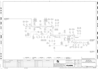 D
4
F
B
A
3
2
1 5 6 8
E
7
C
REV.
APPROVED
CHK.
DES.
REV. DATE REVISION DESCRIPTION
CLIENT
LEAD ENGINEER
SCALE DRAWING NUMBER
CHECK DESIGN CHECK DRAWING
DESIGNED BY DRAWN BY
APPROVAL DATE
APPROVAL DATE
APPROVED
CHK.
DES.
REV. DATE REVISION DESCRIPTION REFERENCE DRAWING No.
1:100
0
1:200
5m
10m
0
5m
10m
15m
20m
1:500
10m
0
20m
30m
40m
50m
1:1000
0
100m
50m
1:20
0
0.5m
1m
1.5m
2m
0
1:25
0.5m
1m
1.5m
1:33
1/3
2.5m
2m
0
1m
2m
3m
0
1:50
1m
2m
3m
4m
5m
CAD FILE NAME: P:0CAD000SPEM**
MODEL UPDATED:
DWG. FILE UPDATED:
MANUAL CHANGES MADE: YES NO YES NO YES NO
PROJECT MANAGER
ENGINEERING MANAGER
AREA PROJECTENGINEER
REFERENCE DRAWINGS
SAFETY SHARE:
APPROVAL DATE
CONTRACT
NO.
SAFETY SHARE :
BA6CVA1.IGR
NOTICE: THIS DRAWING HAS NOT BEEN PUBLISHED AND IS THE SOLE
PROPERTY OF FLUOR AND IS LENT TO THE BORROWER FOR THEIR
CONFIDENTIAL USE ONLY, AND IN CONSIDERATION OF THE LOAN OF THIS
DRAWING, THE BORROWER PROMISES AND AGREES TO RETURN IT UPON
REQUEST AND AGREES THAT IT WILL NOT BE REPRODUCED, COPIED LENT
OR OTHERWISE DISPOSED OF DIRECTLY OR INDIRECTLY, NOR USED FOR
ANY OTHER PURPOSE OTHER THAN WHICH IT IS FURNISHED.
NONE
Apr 2011
240K-C2-
3310
01123 A
SI
3310
01125
ZSHH
A,B
3310
01103
SDI
3310
01126 A
TI
3310
01103 B
ST
3310
01121
HSS
HH, P1
H, P2
3310
01102
HSA
3310
01122
HSS
3310
01106 A
TI
RHS
C2-3310-ST-404
HH, P1
H, P2
RHS
A,B
A,B
3310
01103 B
SE
3310
01127 A
TI
3310
01107 B
TE
HH, P1
H, P2
HH, P1
H, P2
3310
01115 B
LSH
3310
01125
ZSH
LHS
3310
01101
HSA
3310
01115 B
LAH
RHS
3310
01127 A
TE
3310
01130
WIT
LHS
P1
A,B
C2-3310-ST-338
3310
01126 A
TE
C2-3310-SL-412
RHS
3310
01124
ZAHH
A,B
P1
3310
01130
WE
TEAR
LHS
3310
01108 A
XS
3310
01123 A
SE
SIZE:
C2-3310-ST-404
BALL MILL SCREEN FEED CHUTE
3310
01104
ZSHH
3310
01106 B
TI
3310
01106 A
TE
LHS
HH, P1
H, P2
RHS
SIZE:
C2-3310-SL-412
BALL MILL SCREEN FEEDER BELT SCALE
A,B
C,D
SIZE:
C2-3310-ST-338
BALL MILL SCREEN FEED CONVEYOR HEAD CHUTE
3310
01124
ZSHH
3310
01103 B
SI
LHS
3310
01127 B
TI
3310
01122
HSA
C2-3310-FE-402
3310
01124
ZSH
3310
01103 A
SE
A,B
A,B
RHS
A,B
A,B
3310
01103 A
SI
3310
01106 B
TE
RHS
3310
01103 A
ST
3310
01127 B
TE
A,B
P1
HH, P1
H, P2
3310
01125
ZAHH
3310
01101
HSS
LHS,
A,B
3310
01107 A
TI
3310
01126 B
TI HH, P1
H, P2
3310
01123 A
ST
3310
01105
ZSH
3310
01102
HSS
3310
01107 A
TE
C,D
RHS
HH, P1
H, P2
3310
01121
HSA
3310
01126 B
TE
A-B
3310
01107 B
TI
LHS
3310
01104
ZSH
A,B
A-B
LHS
3310
01105
ZSHH
3310
01130
WI
P1
P1
3310
01130
SE
P1
3310
01108 B
XS
LHS
RHS
3310
01108
XA P1
3310
01104
ZSH
3310
01105
ZSH
C2-3310-CV-067
3310
01115 B
LE
3310
01115 A
LSH
3310
01115 A
LAH
P1
3310
01115 A
LE
3310
01135 B
LSH
3310
01135 B
LAH
P1
3310
01135 B
LE
3310
01135 A
LSH
3310
01135 A
LAH
P1
3310
01135 A
LE
3310
01123 B
SI
3310
01123 B
SE
3310
01123 B
ST
3310
01123
SDI
H, P1
TERTIARY CRUSHER
BALL MILL FEED SURGE BIN,
C2-3310-BN-401
1529 3300-25J-010
TERTIARY CRUSHER
BALL MILL SCREEN FEED
BOX, C2-3310-BX-408
1683 3300-25J-012
WATER RATIO CONTROLLER,
3310-FFFIC-01221
1684 3300-25J-012
T5
ES
V
V V
V
ES
ES
ES
V
V
ES
V
ES
ES
V
V
V
AG
KM
LT
ISSUED FOR CLIENT REVIEW
23-Dec-11
B
RP
ISSUED FOR COMBINED REVIEW
29-Jun-11
A
12/23/2011
K. MUNDY
A. GUNSON
W. BIE
L. TAMELIN
12/23/2011
9:48:13
AM
WBS: 3310
B
PIPING AND INSTRUMENTATION DIAGRAM
BALL MILL FEED
3300-25J-011
SCREEN FEEDER 402
3310
01105
ZSHH
3310
01104
ZSHH
V
V V
V
RHS LHS
RHS LHS
A,B
LHS
RHS LHS
RHS
SIZE:
MOTOR:
C2-3310-FE-402
BALL MILL SCREEN FEEDER
SIZE: 2134 mm x 35 m L
MOTOR: 112.00 kW
C2-3310-CV-067
BALL MILL SCREEN FEED CONVEYOR NO. 8
C2-3310-ST-358
SIZE:
C2-3310-ST-358
BALL MILL SCREEN FEED CONVEYOR SKIRT
V
V
3310
01124
ZAH
3310
01125
ZAH
P1
P2 P2
P1
V
V
V
V
V
V
V
V A,B
A,B
A,B
V C,D
C,D
3310
01104
ZAHH
RHS
A,B
3310
01105
ZAHH
LHS,
A,B
3310
01104
ZAH
3310
01105
ZAH
P1
P2 P2
P1
3310
01104
ZAHH
RHS
C,D
3310
01105
ZAHH
LHS,
C,D
3310
01104
ZAH
3310
01105
ZAH
P1
P2 P2
P1
PRODUCT
PRODUCT
3310
01182
II
3310
01182 H
TI
BRG
REAR
H,P2
HH,P1
3310
01182 G
TI
BRG
FRONT
H,P2
HH,P1
3310
01182 G
TE
3310
01182
XA
3310
01182 H
TE
V V
3310
01182
HS 3310
01111
XA
+
J/SP
FAULT
AFD
ES
3310
01192
XA
3310
01192
HS
J/SP
3310
01192
II
FAULT
3310
01131
XA
+
3310
01141
VE
3310
01141
VT
3310
01143
TE
3310
01142
LE
3310
01142
LSL
3310
01142
LA
3310
01141
VI
ES
V V V
V
V
V
H, P2
HH, P1 3310
01143
TI
L, P2
H, P2
HH, P1
GEAR
REDUCER T4
NOTE:
1. THE BALL MILL SCREEN FEEDER AND BALL MILL SCREEN FEED CONVEYOR DUST
SUPPRESSION SYSTEM WILL BE FURTHER DEFINED IN REVISIONS. SPRAY WATER
WILL BE SUPPLIED BY THE PROCESS WATER SYSTEM.
 