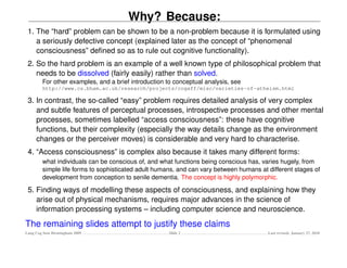 Why the "hard" problem of consciousness is easy and the "easy" problem ...