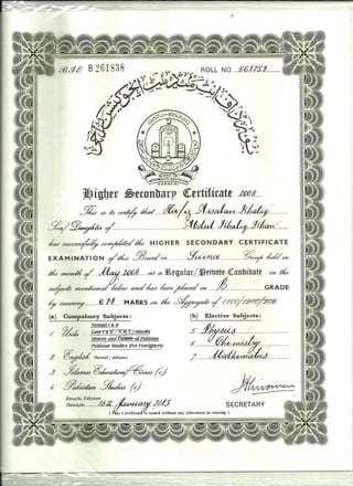 inter certificate