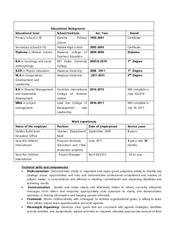 educational background educational background