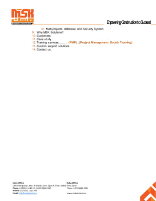 MSK Profile | DOCX