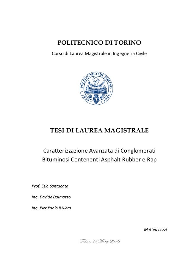Esempio Tesi Di Laurea Triennale Ingegneria Civile