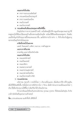132 ™—Èπ¡—∏¬¡»÷°…“ªï∑’Ë 4
·ºπ°“√®—¥°‘®°√√¡·π–·π«µ“¡À≈—° Ÿµ√·°π°≈“ß°“√»÷°…“¢—Èπæ◊Èπ∞“π æÿ∑∏»—°√“™ 2551
§≥– “¢“∑’Ë‡°’Ë¬«¢âÕß
 “¢“°“√ÕÕ°·∫∫º≈‘µ¿—≥±å
 “¢“·æ∑¬å·ºπ‰∑¬ª√–¬ÿ°µå
 “¢“°“√·æ∑¬å·ºπ‰∑¬
§≥–‚∫√“≥§¥’
§≥–«‘∑¬“»“ µ√å
6. °√–·  —ß§¡∑’Ë‡ª≈’Ë¬π·ª≈ß§ÿ≥¿“æ™’«‘µ∑’Ë¥’¢÷Èπ
ªí®®ÿ∫—π«‘∑¬“°“√∑“ß°“√·æ∑¬å°â“«Àπâ“ §π„π —ß§¡√Ÿâ®—°«‘∏’°“√¥Ÿ·≈√—°…“ ÿ¢¿“æÕ¬à“ß∂Ÿ°«‘∏’
§π ŸßÕ“¬ÿ‰¡à‰¥â¡’·π«‚πâ¡®–Õ¬Ÿà∫â“π‡≈’È¬ßÀ≈“π‡À¡◊Õπ„πÕ¥’µ ®–π‘¬¡„™â™’«‘µ‡À¡◊Õπ§πÀπÿà¡ “« ∑—π ¡—¬
·≈–∑’Ë ”§—≠§”π÷ß∂÷ß§ÿ≥¿“æ™’«‘µ¢Õßµπ‡Õß¡“°¢÷Èπ ©–π—Èπ°‘®°“√∫√‘°“√µà“ß Ê ∑’Ë‡°’Ë¬«¢âÕß°—∫ºŸâ ŸßÕ“¬ÿ
®–°≈“¬‡ªìπ∏ÿ√°‘®∑”‡ß‘π„πÕπ“§µ
Õ“™’æ∑’Ëπà“ π„®„πÕπ“§µ
·æ∑¬å, ∑—πµ·æ∑¬å, ‡¿ —™°√, æ¬“∫“≈, ß“π¥â“π ÿ¢¿“æ
·π«∑“ß°“√»÷°…“µàÕ
 “¬ “¡—≠ ·ºπ°“√‡√’¬π«‘∑¬å-§≥‘µ
§≥– “¢“∑’Ë‡°’Ë¬«¢âÕß
§≥–·æ∑¬å»“ µ√å
§≥–∑—πµ·∑æ¬å
§≥–‡¿ —™°√
§≥–æ¬“∫“≈»“ µ√å
§≥– “∏“√≥ ÿ¢»“ µ√å
§≥–‡«™»“ µ√å‡¢µ√âÕπ
§≥–«‘∑¬“»“ µ√å°“√°’Ã“
7. °√–· π«—µ°√√¡
π«—µ°√√¡ À¡“¬∂÷ß °“√π” ‘Ëß„À¡à Ê ‡¢â“¡“‡ª≈’Ë¬π·ª≈ß ‡æ‘Ë¡‡µ‘¡®“°«‘∏’°“√∑’Ë∑”Õ¬Ÿà‡¥‘¡
‡æ◊ËÕ„Àâ„™â‰¥âº≈¥’¬‘Ëß¢÷Èπ ¥—ßπ—Èπ‰¡à«à“«ß°“√À√◊Õ°‘®°“√„¥ Ê °Áµ“¡ ‡¡◊ËÕ¡’°“√π”‡Õ“§«“¡‡ª≈’Ë¬π·ª≈ß„À¡à Ê
‡¢â“¡“„™â‡æ◊ËÕª√—∫ª√ÿßß“π„Àâ¥’¢÷Èπ°«à“‡¥‘¡°Á‡√’¬°‰¥â«à“‡ªìππ«—µ°√√¡
∂â“∂“¡«à“‡√’¬πÕ–‰√∑’Ëµ√ß°—∫ “¢“π«—µ°√√¡ ∑ÿ°§≥– ∑ÿ° “¢“ ∑’Ë‡ªî¥ Õπ„πªí®®ÿ∫—π ∂â“‡°‘¥
‡√“¡’°“√§‘¥§âπÀ√◊Õ®ÿ¥ª√–°“¬ √â“ß √√§å
∑’Ë¡“ :  “¢“·ÀàßÕπ“§µ ¢Õß»—°¥‘Ï√æ’ «¥’»‘√‘»—°¥‘Ï
 