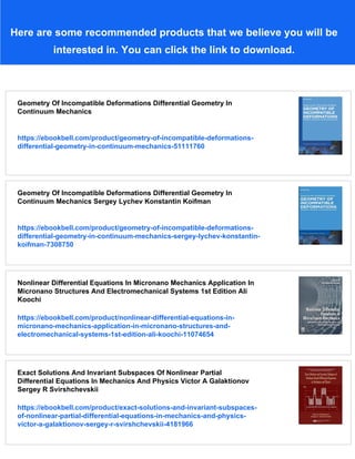 Mechanics In Differential Geometry Yves Talpaert | PDF