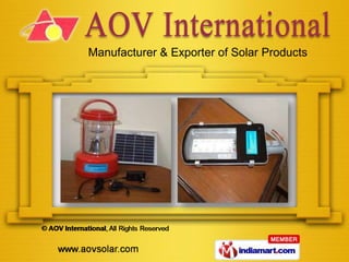 Manufacturer & Exporter of Solar Products
 