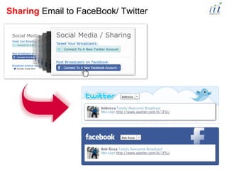 Sharing Email to FaceBook/ Twitter
 