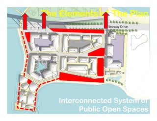 Insert Master Plan
The Elements of The PlanThe Elements of The Plan
Seaway Drive
Interconnected System of
Public Open Spaces
Interconnected System of
Public Open Spaces
 