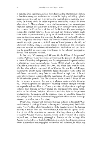 Readels Operration Adaptation And Cultural Appropriation Literature Film And The Arts ...