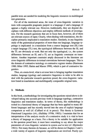 Crosslinguistic Variation In System And Text A Methodology For The ...