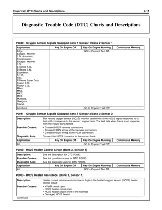 P0040 Code Diagnostic Trouble Code (DTC) Charts and Descriptions | PDF