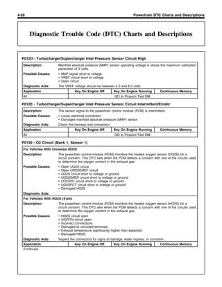 Diagnostic Trouble Code (DTC) Charts and Descriptions | PDF