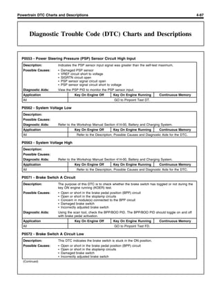 Dtc Table Diagnostic Trouble Code (DTC) Charts and Descriptions | PDF