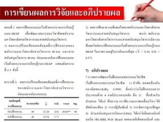 การเขียนผลการวิจัยและอภิปรายผล
 