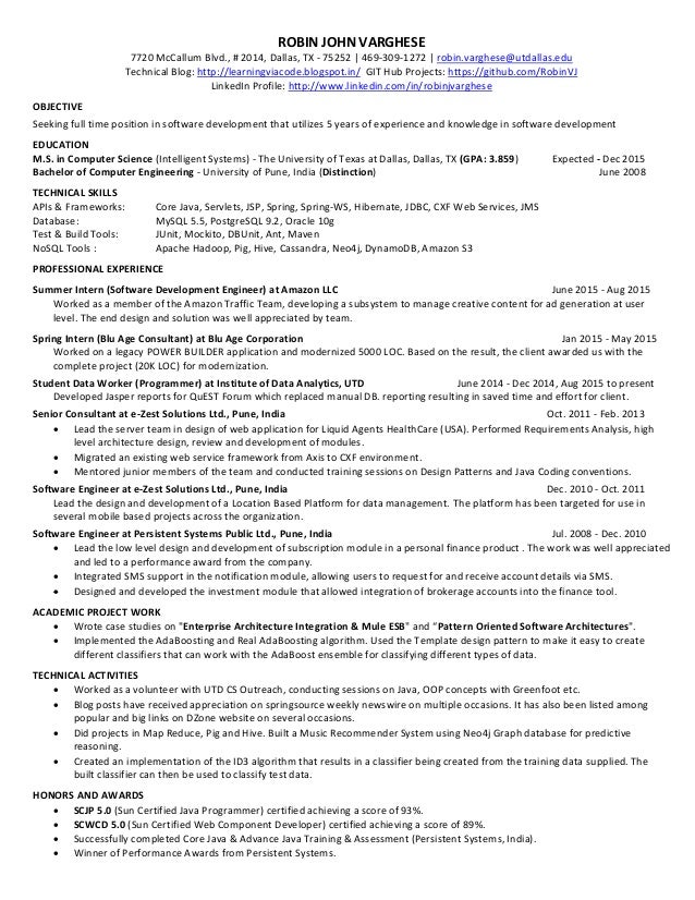 robin varghese resume