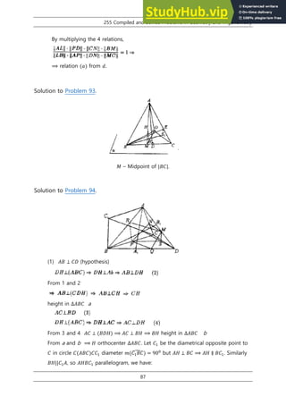 255 Compiled And Solved Problems In Geometry And Trigonometry | PDF