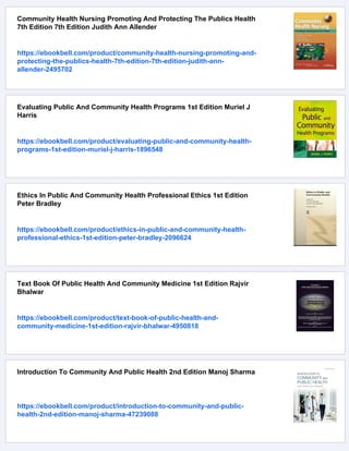 Public And Community Health Nursing Practice A Populationbased Approach ...