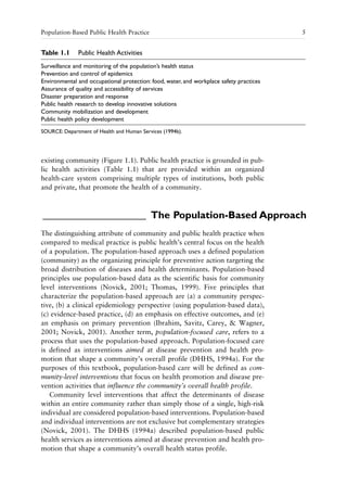 Public And Community Health Nursing Practice A Populationbased Approach ...