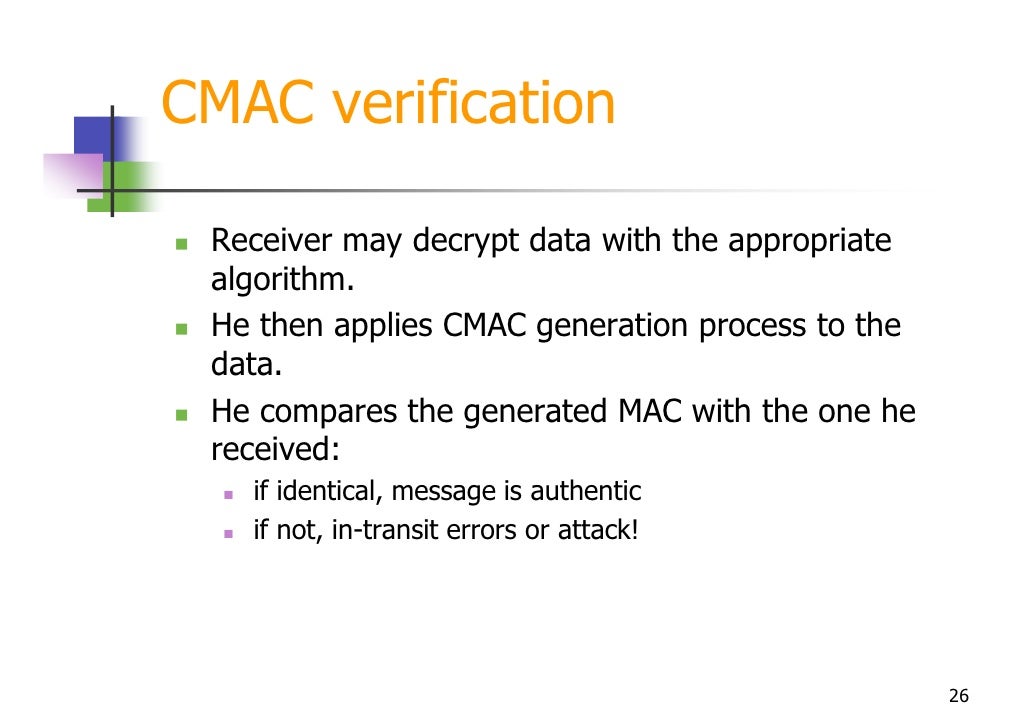 Block Cipher Modes of Operation And Cmac For Authentication