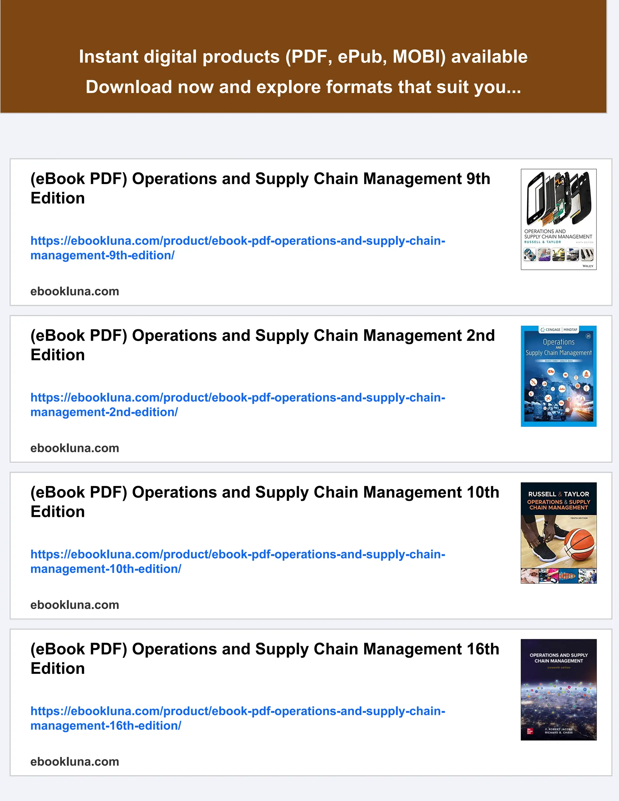 (eBook PDF) Operations and Supply Chain Management 15th Edition | PDF