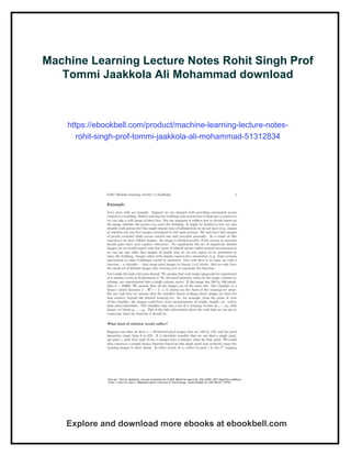 Machine Learning Lecture Notes Rohit Singh Prof Tommi Jaakkola Ali ...