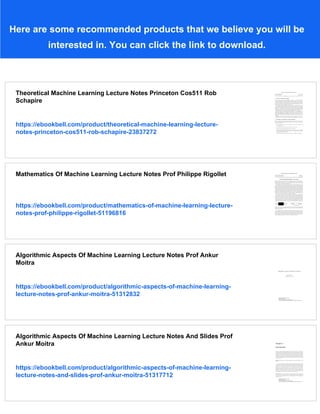 Machine Learning Lecture Notes Rohit Singh Prof Tommi Jaakkola Ali ...