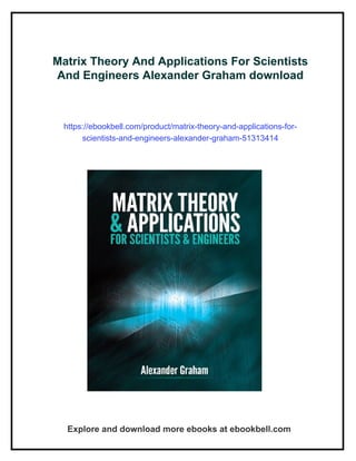 Graham Matrix Matrix Theory And Applications For Scientists And Engineers Alexander ...