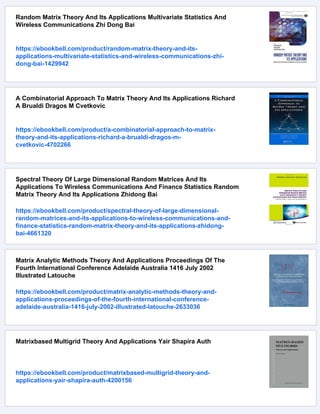 Graham Matrix Matrix Theory And Applications For Scientists And Engineers Alexander ...
