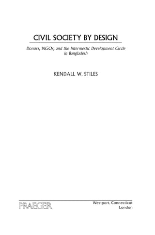 Civil Society By Design Donors Ngos And The Intermestic Development ...