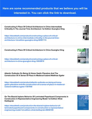 Constructing A Place Of Critical Architecture In China Guanghui Ding | PDF