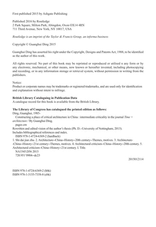 Constructing A Place Of Critical Architecture In China Guanghui Ding | PDF