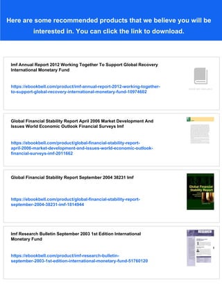Imf Support Program Imfsupported Programs And Crisis Prevention An Analytical Framework 1st ...